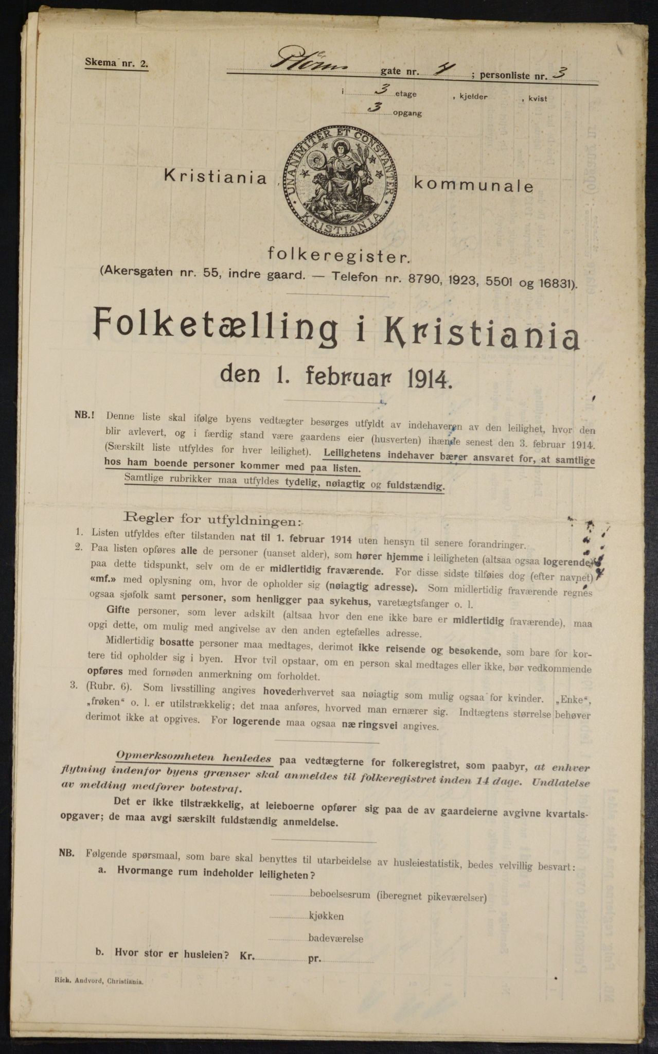 OBA, Kommunal folketelling 1.2.1914 for Kristiania, 1914, s. 80984