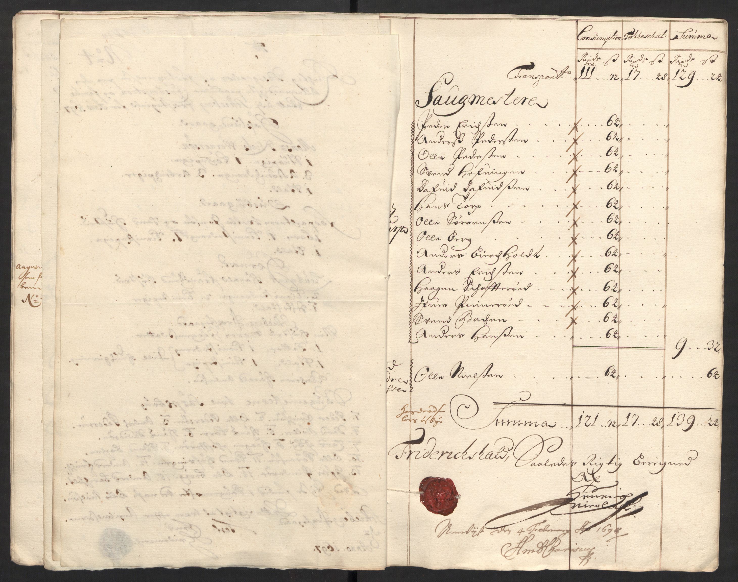 Rentekammeret inntil 1814, Reviderte regnskaper, Fogderegnskap, RA/EA-4092/R01/L0013: Fogderegnskap Idd og Marker, 1696-1698, s. 246