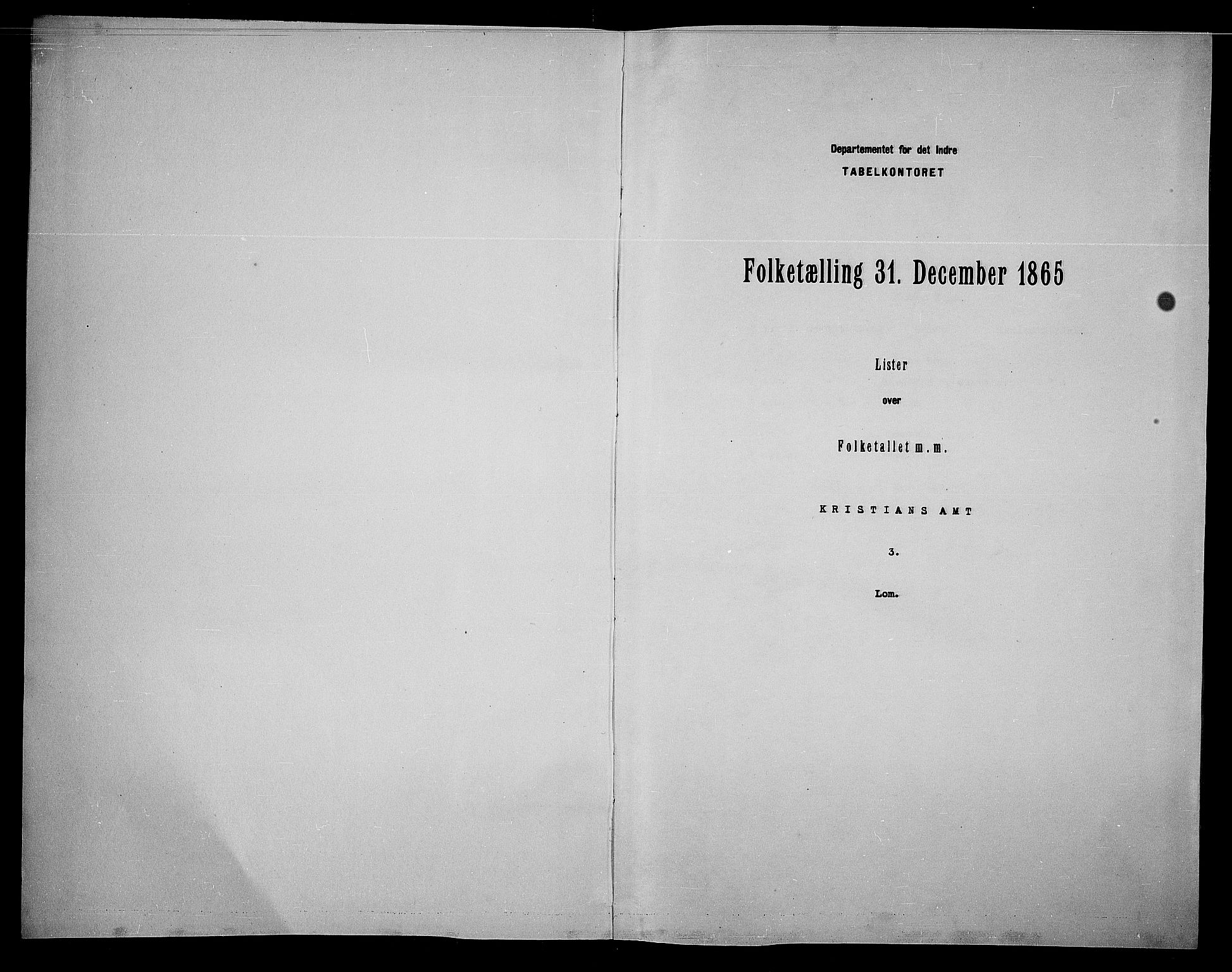 RA, Folketelling 1865 for 0514P Lom prestegjeld, 1865, s. 3