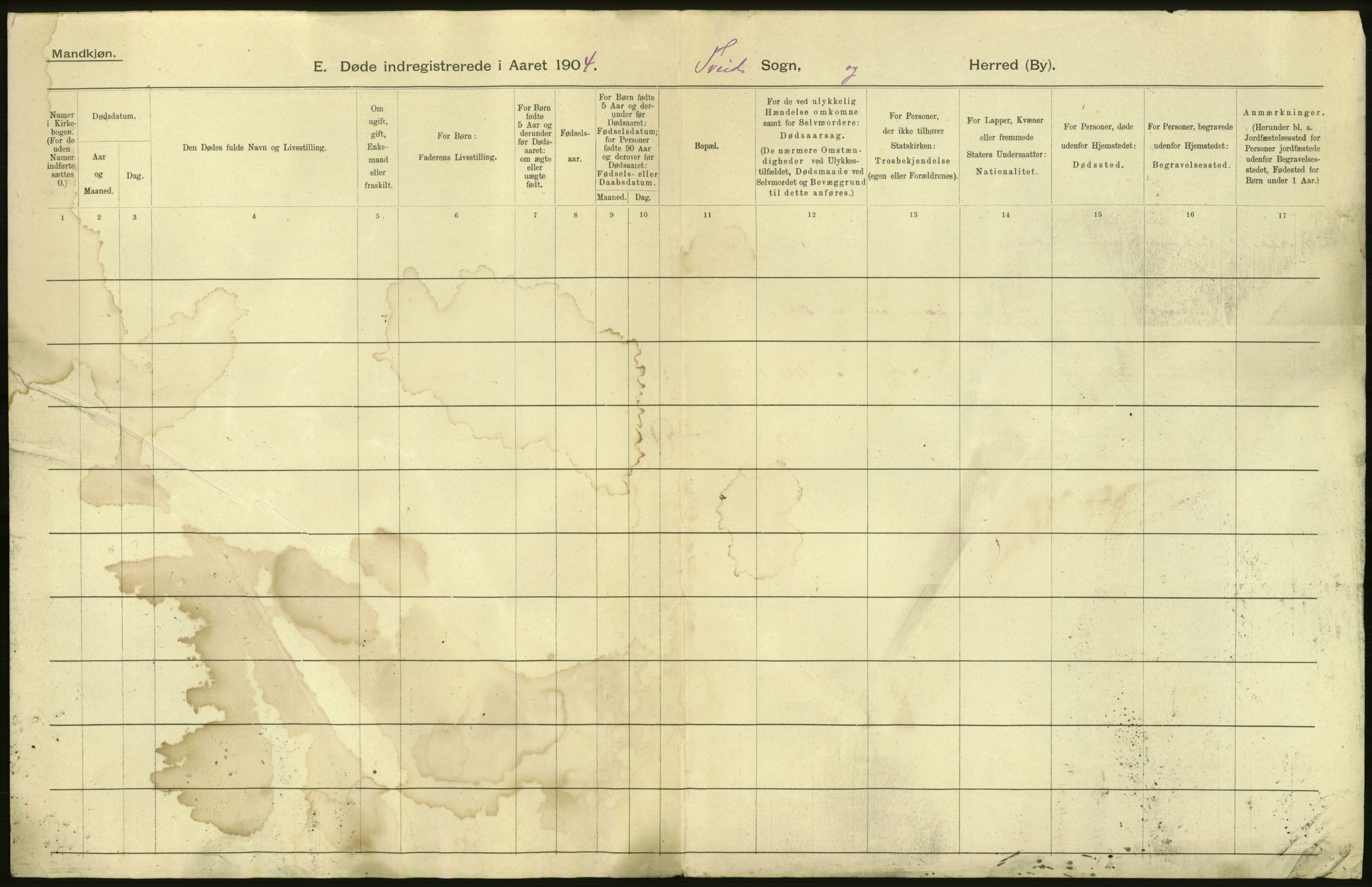 Statistisk sentralbyrå, Sosiodemografiske emner, Befolkning, RA/S-2228/D/Df/Dfa/Dfab/L0011: Lister og Mandals amt: Fødte, gifte, døde, 1904, s. 240