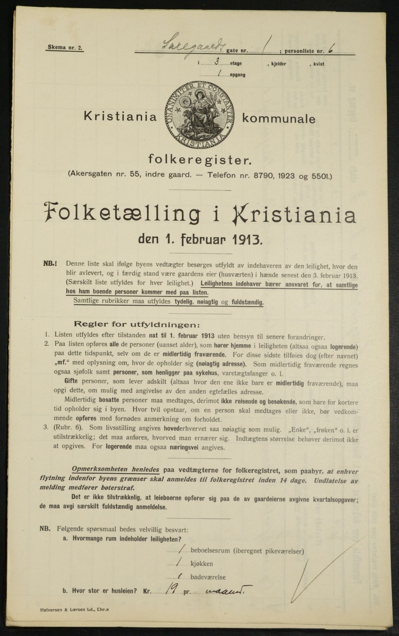 OBA, Kommunal folketelling 1.2.1913 for Kristiania, 1913, s. 89295