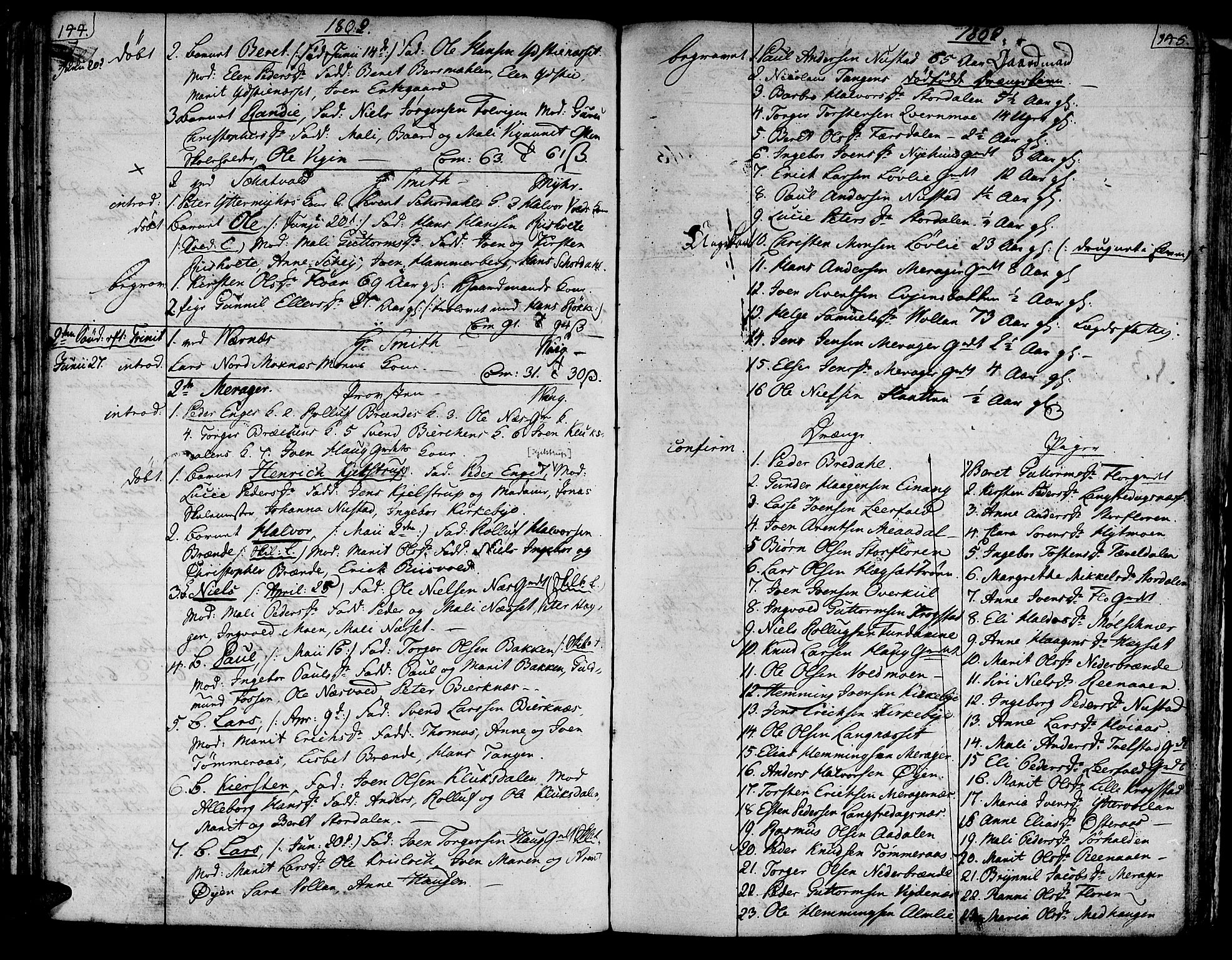 Ministerialprotokoller, klokkerbøker og fødselsregistre - Nord-Trøndelag, SAT/A-1458/709/L0060: Ministerialbok nr. 709A07, 1797-1815, s. 144-145