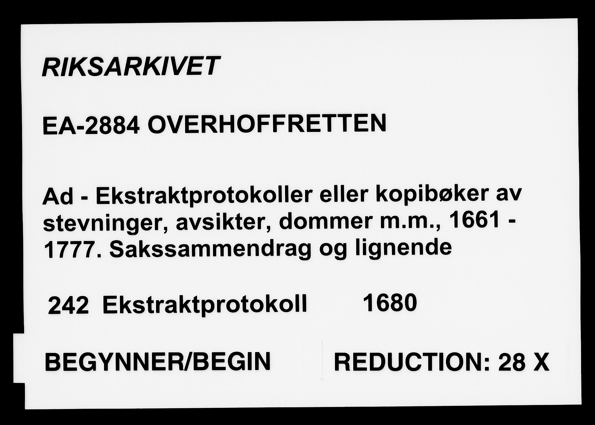 Overhoffretten 1667-1797, AV/RA-EA-2884/Ad/L0242: Ekstraktprotokoll, 1680