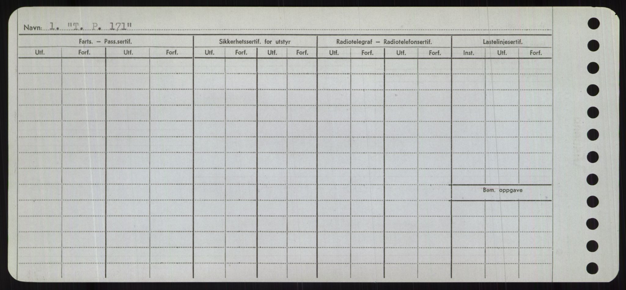 Sjøfartsdirektoratet med forløpere, Skipsmålingen, RA/S-1627/H/Hc/L0001: Lektere, A-Y, s. 522