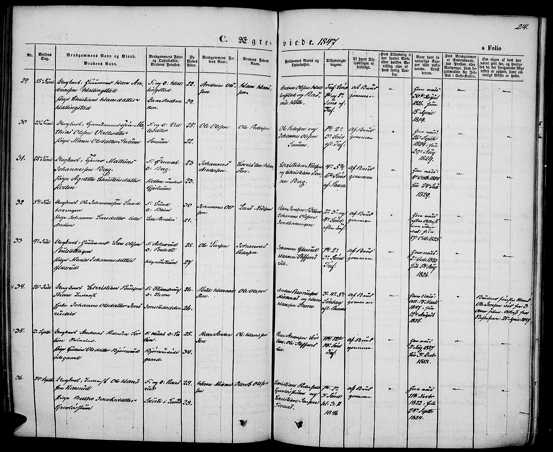 Vestre Toten prestekontor, AV/SAH-PREST-108/H/Ha/Haa/L0004: Ministerialbok nr. 4, 1844-1849, s. 214