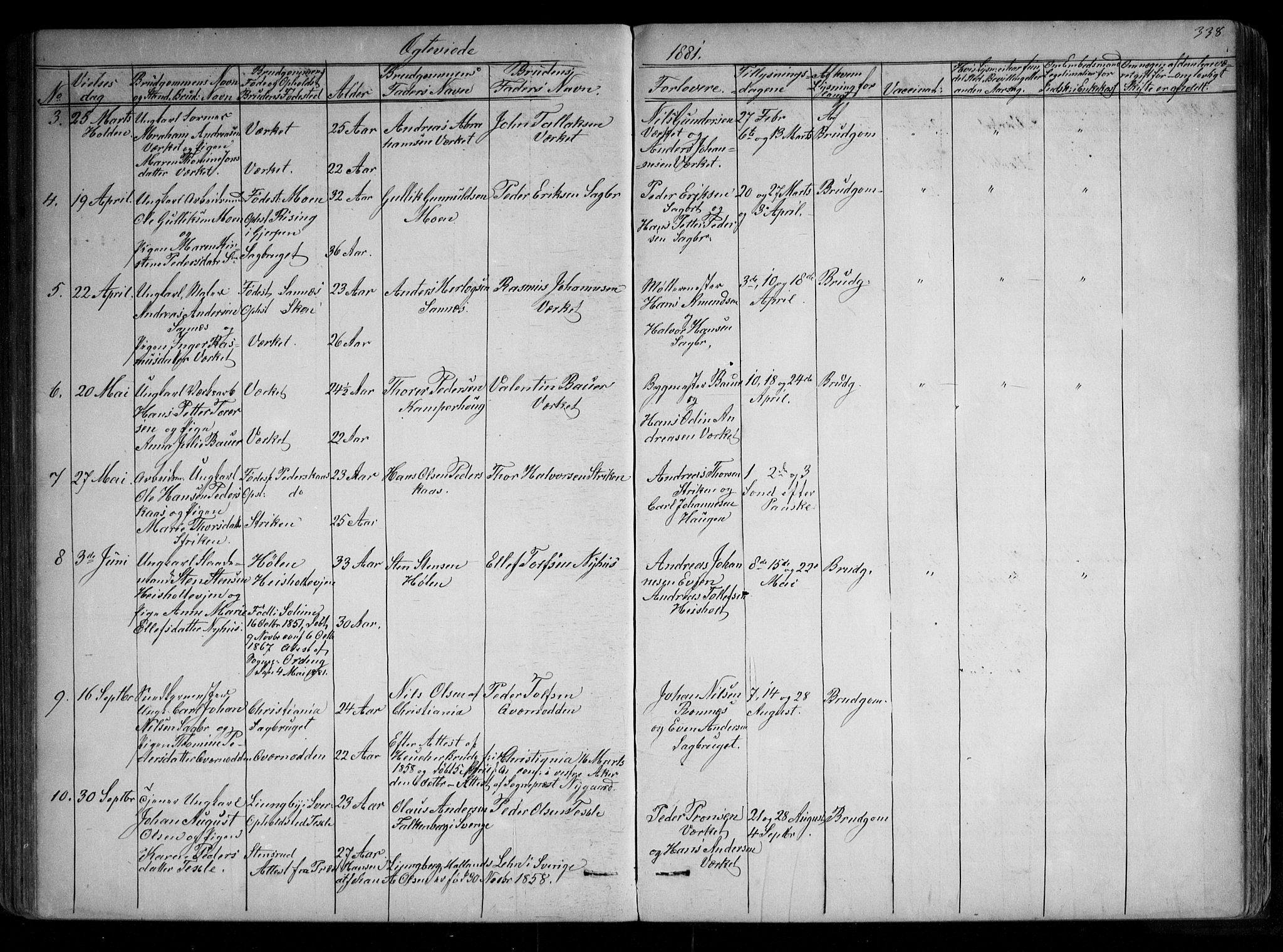 Holla kirkebøker, AV/SAKO-A-272/G/Ga/L0004: Klokkerbok nr. I 4, 1867-1890, s. 338