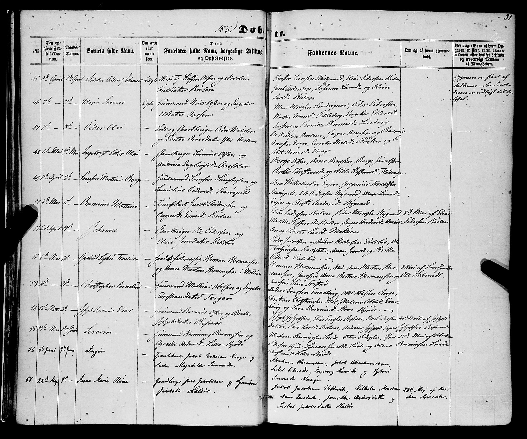 Selje sokneprestembete, AV/SAB-A-99938/H/Ha/Haa/Haaa: Ministerialbok nr. A 11, 1858-1870, s. 31