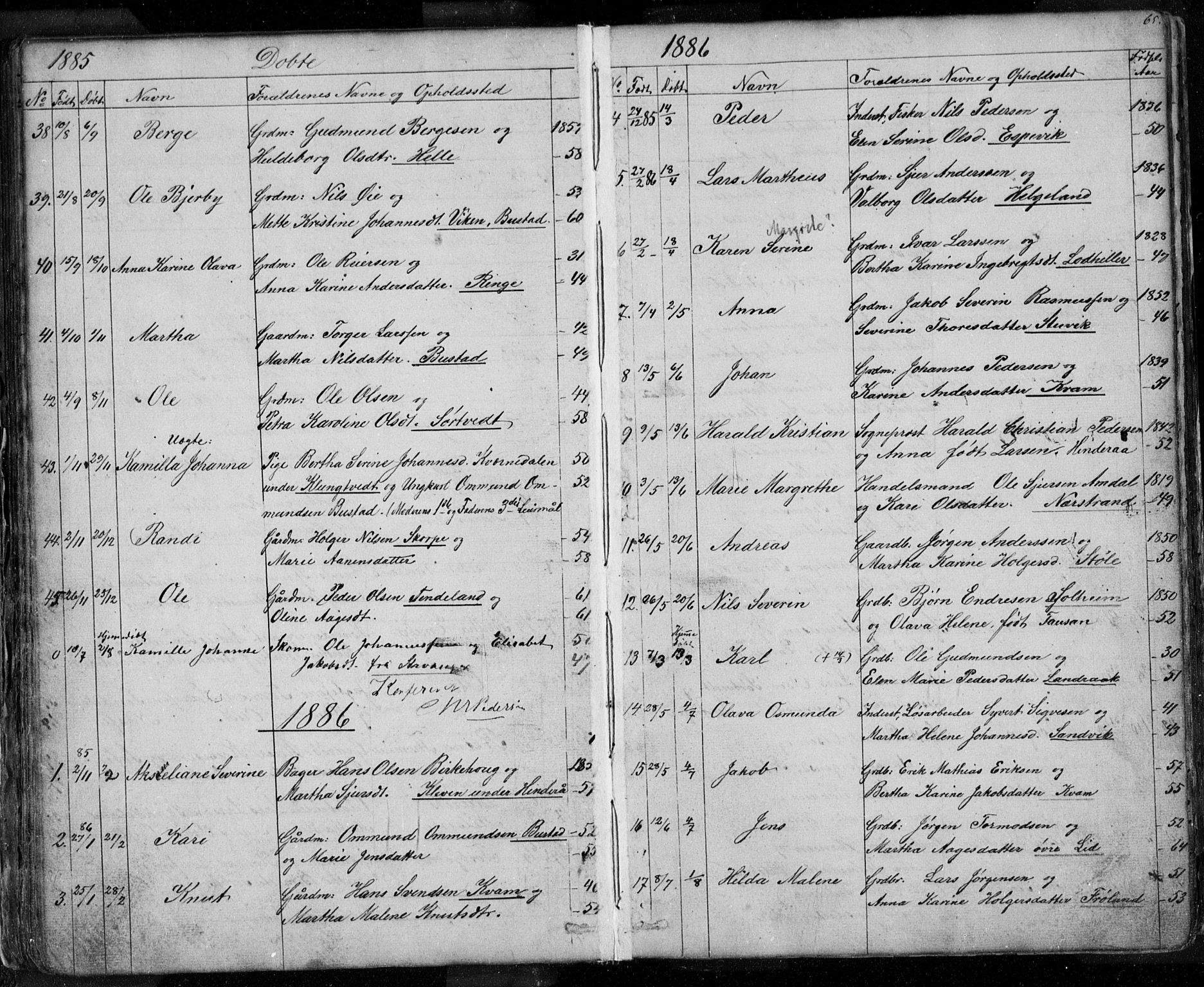 Nedstrand sokneprestkontor, AV/SAST-A-101841/01/V: Klokkerbok nr. B 3, 1848-1933, s. 65