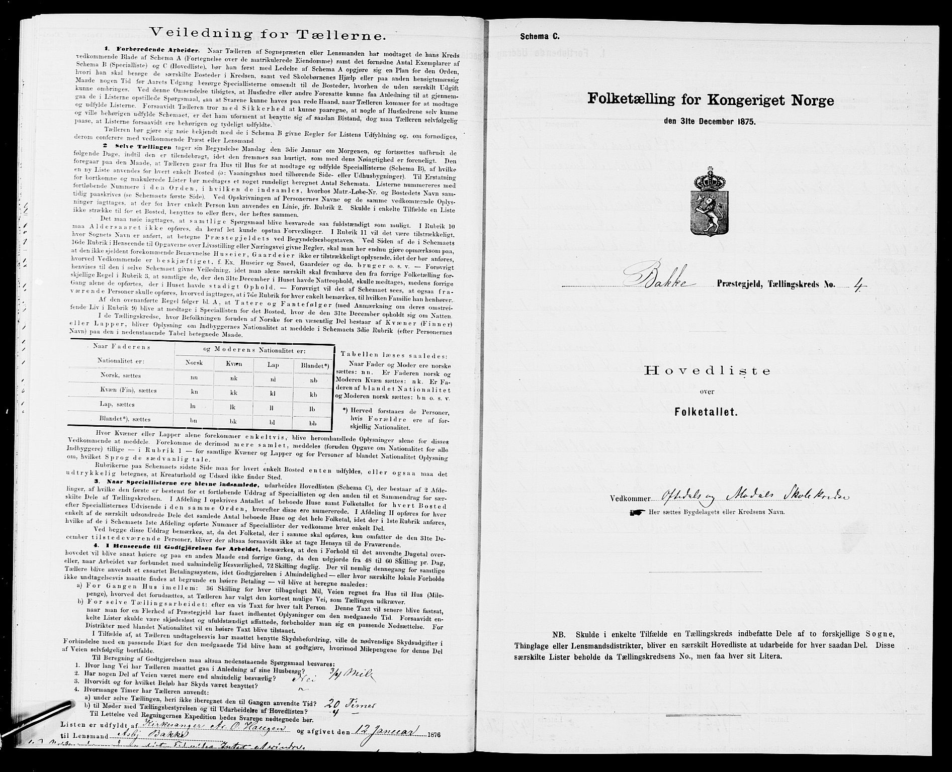 SAK, Folketelling 1875 for 1045P Bakke prestegjeld, 1875, s. 34