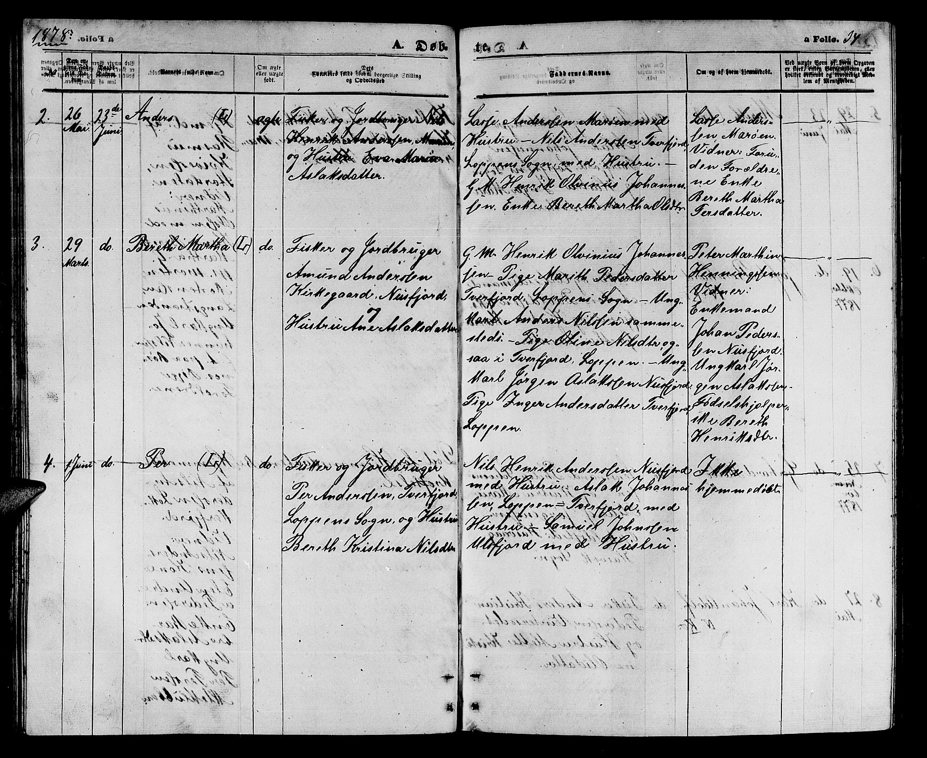 Loppa sokneprestkontor, AV/SATØ-S-1339/H/Hb/L0004klokker: Klokkerbok nr. 4, 1864-1880, s. 34