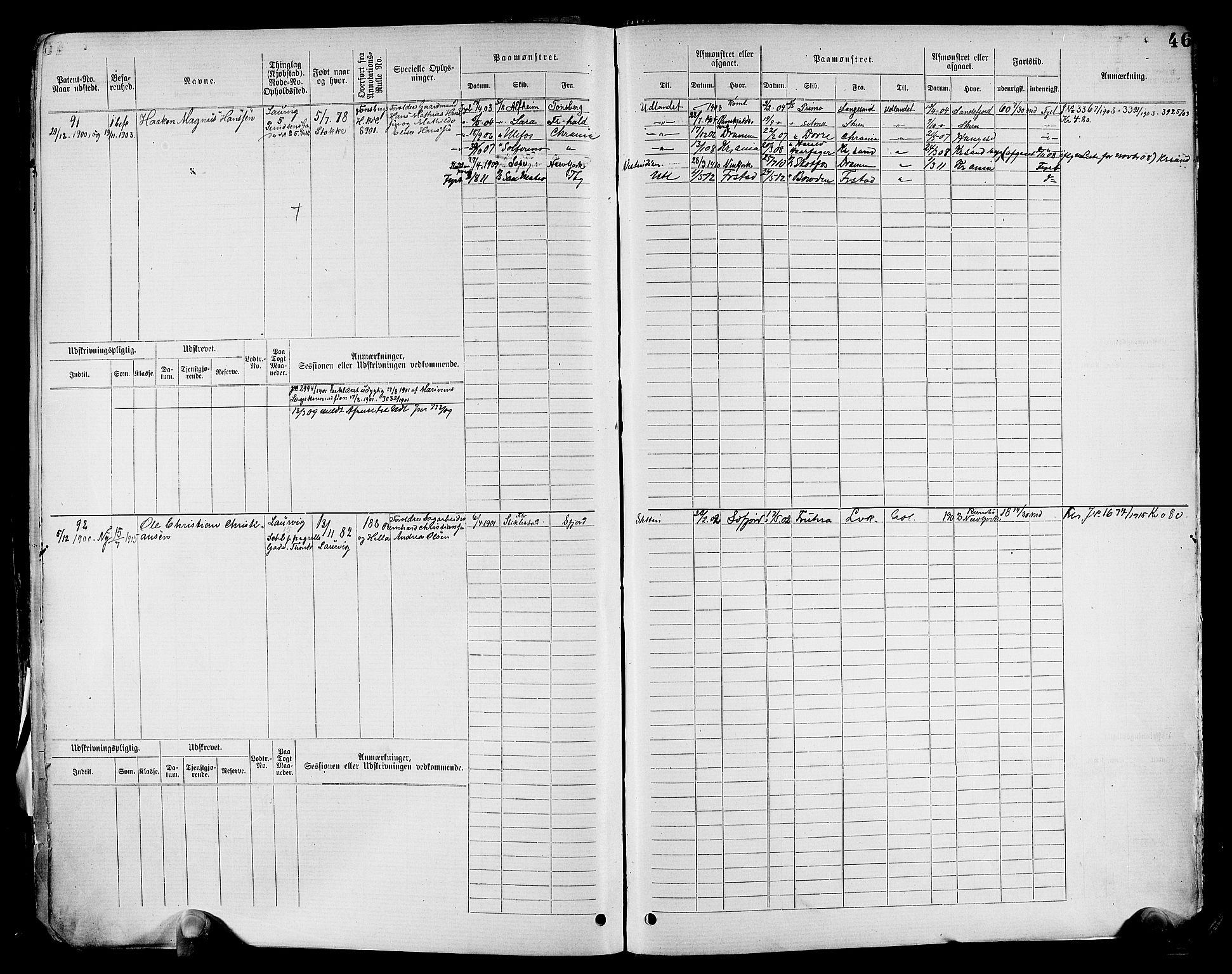 Drammen innrulleringsdistrikt, AV/SAKO-A-781/F/Fd/L0002: Maskinist- og fyrbøterrulle, 1885, s. 478