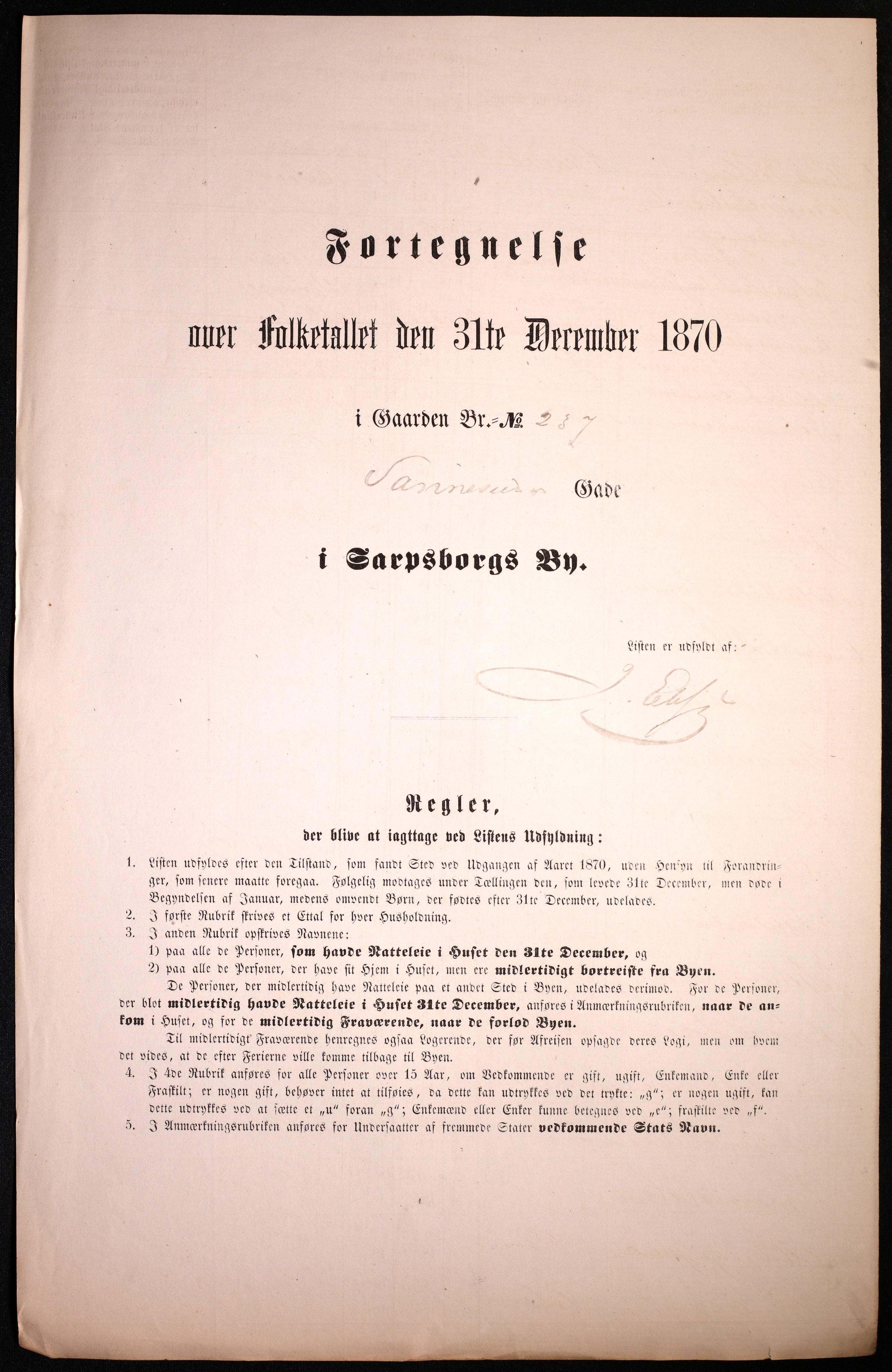 RA, Folketelling 1870 for 0102 Sarpsborg kjøpstad, 1870, s. 139