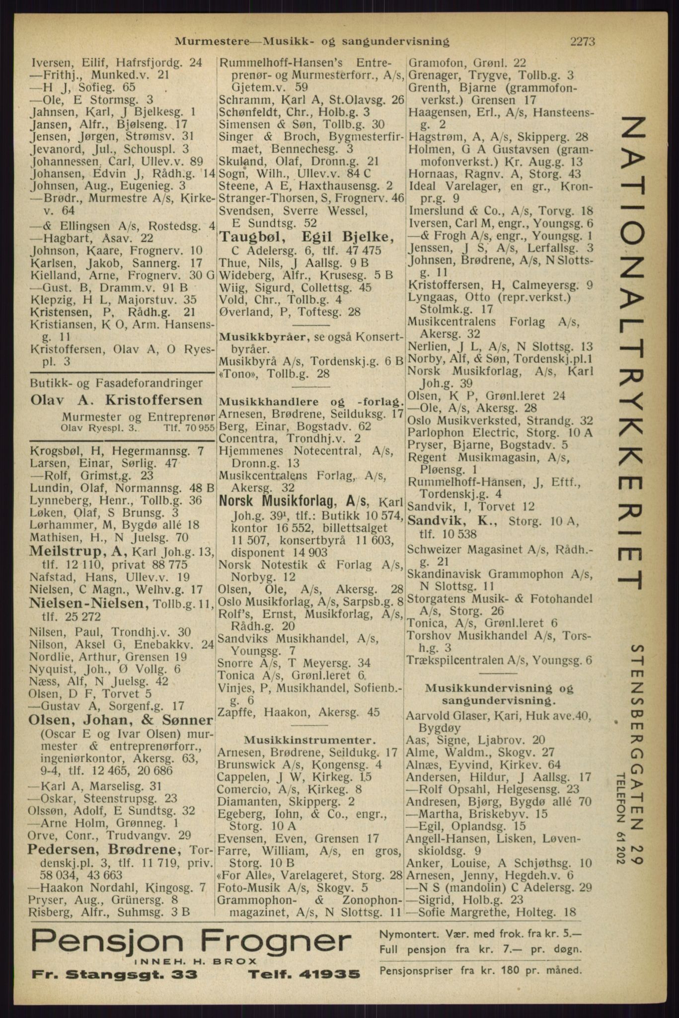 Kristiania/Oslo adressebok, PUBL/-, 1933, s. 2273