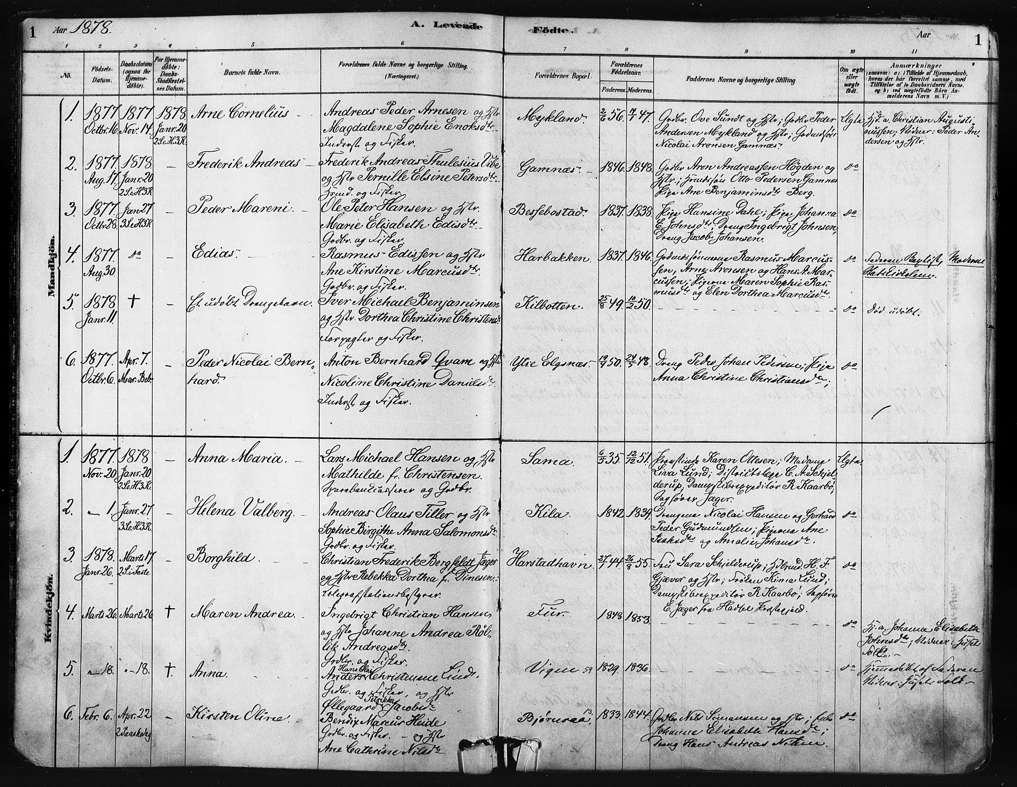 Trondenes sokneprestkontor, AV/SATØ-S-1319/H/Ha/L0014kirke: Ministerialbok nr. 14, 1878-1889, s. 1