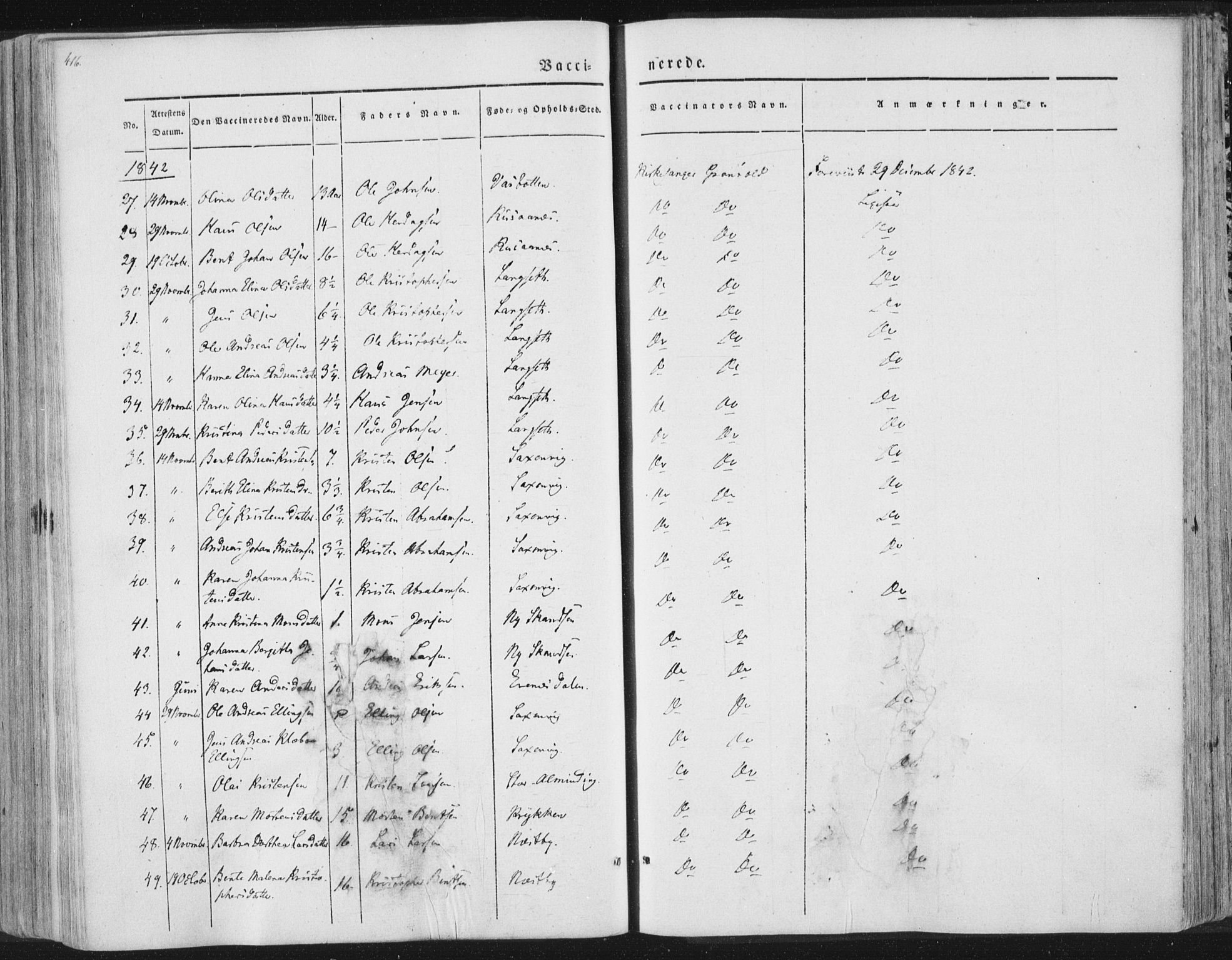 Ministerialprotokoller, klokkerbøker og fødselsregistre - Nordland, AV/SAT-A-1459/847/L0667: Ministerialbok nr. 847A07, 1842-1871, s. 416