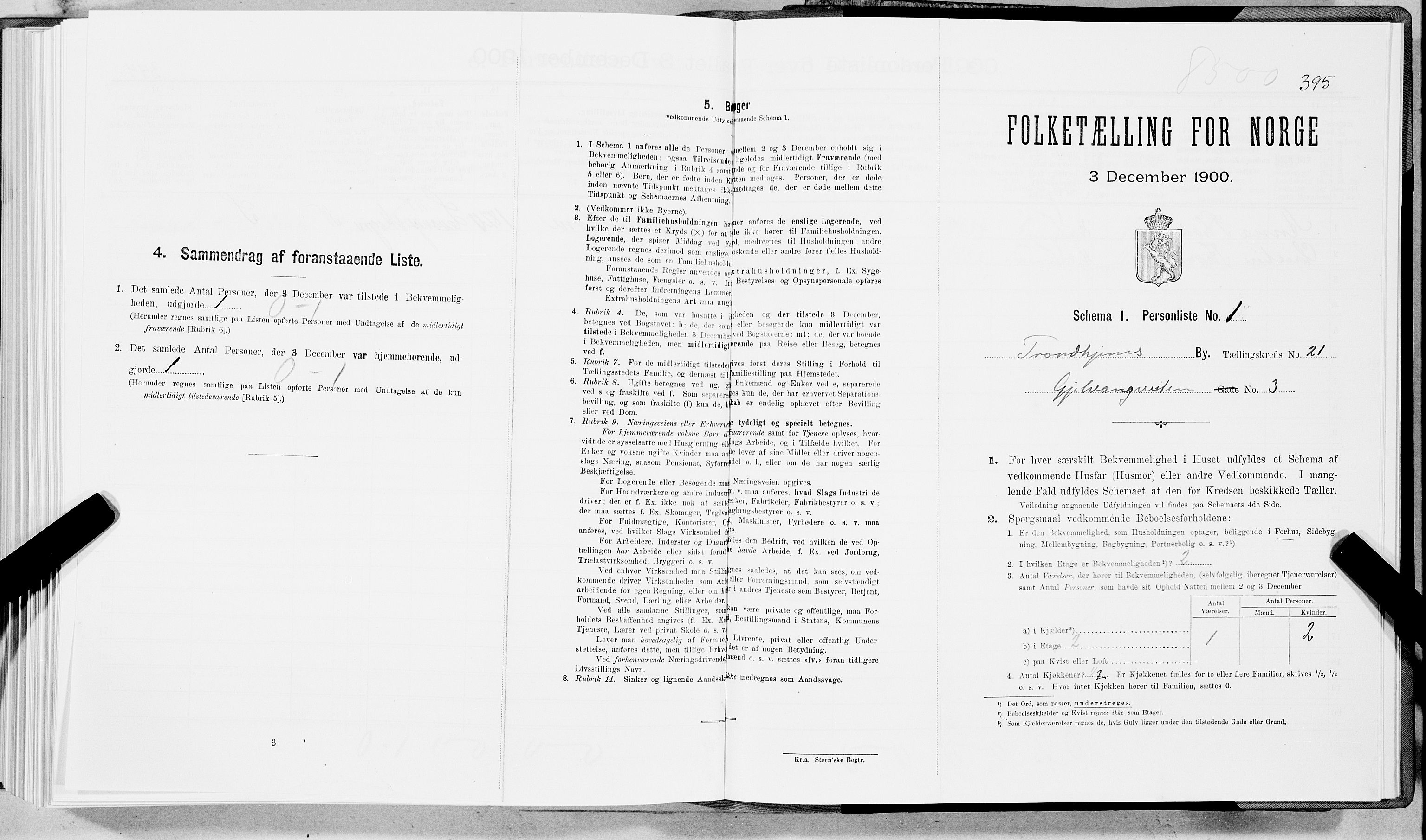 SAT, Folketelling 1900 for 1601 Trondheim kjøpstad, 1900, s. 3460