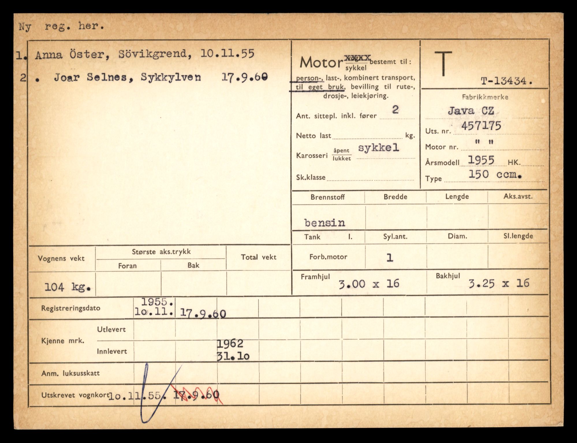 Møre og Romsdal vegkontor - Ålesund trafikkstasjon, AV/SAT-A-4099/F/Fe/L0039: Registreringskort for kjøretøy T 13361 - T 13530, 1927-1998, s. 1237