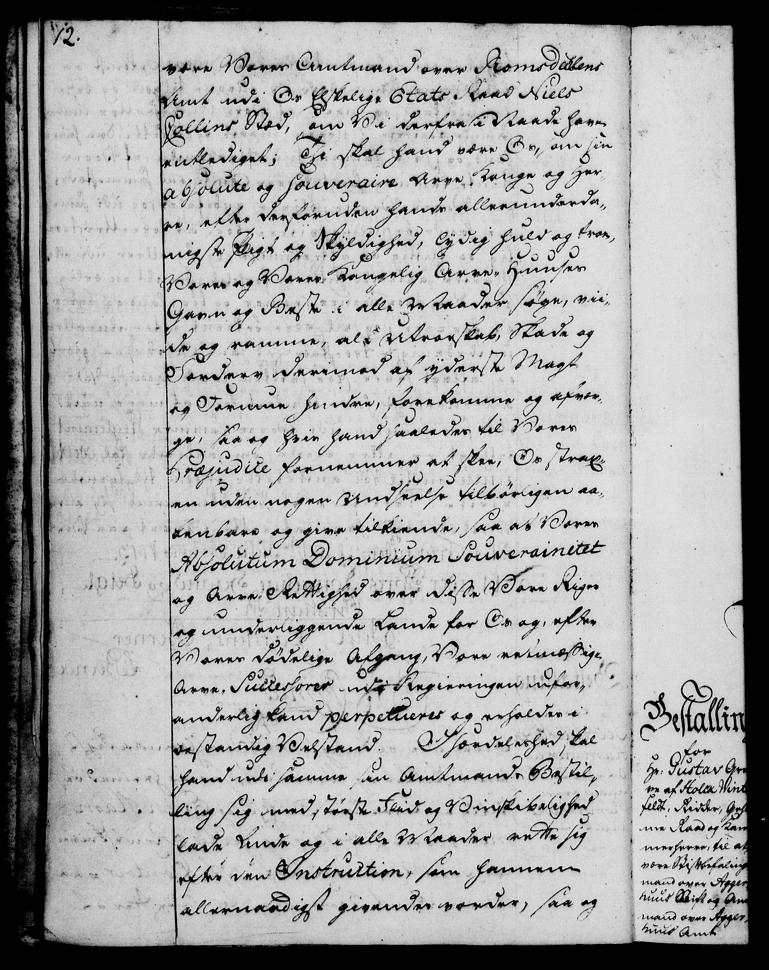 Rentekammeret, Kammerkanselliet, RA/EA-3111/G/Gg/Gge/L0006: Norsk bestallingsprotokoll med register (merket RK 53.30), 1773-1814, s. 12