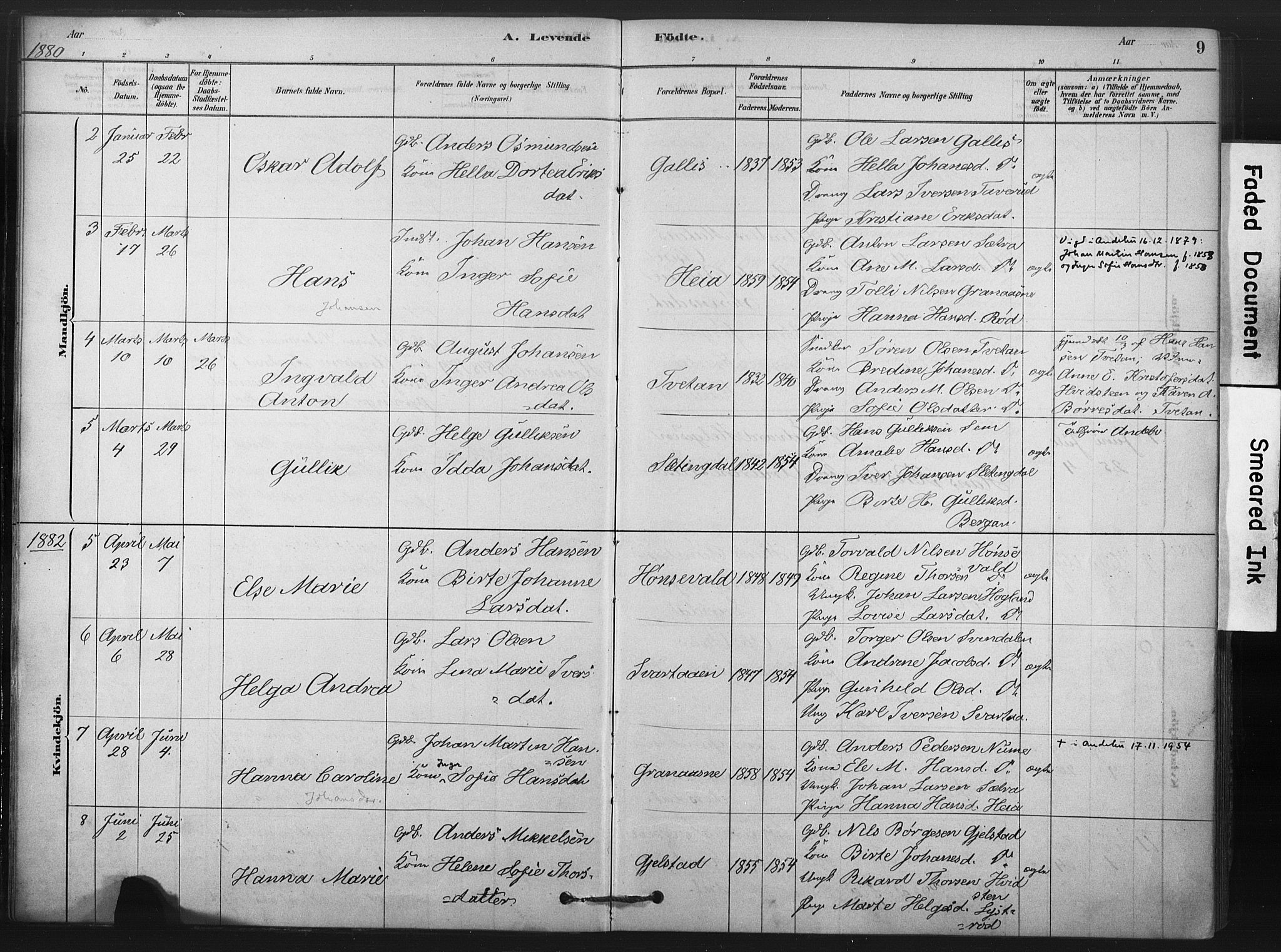 Andebu kirkebøker, AV/SAKO-A-336/F/Fc/L0001: Ministerialbok nr. III 1, 1878-1902, s. 9
