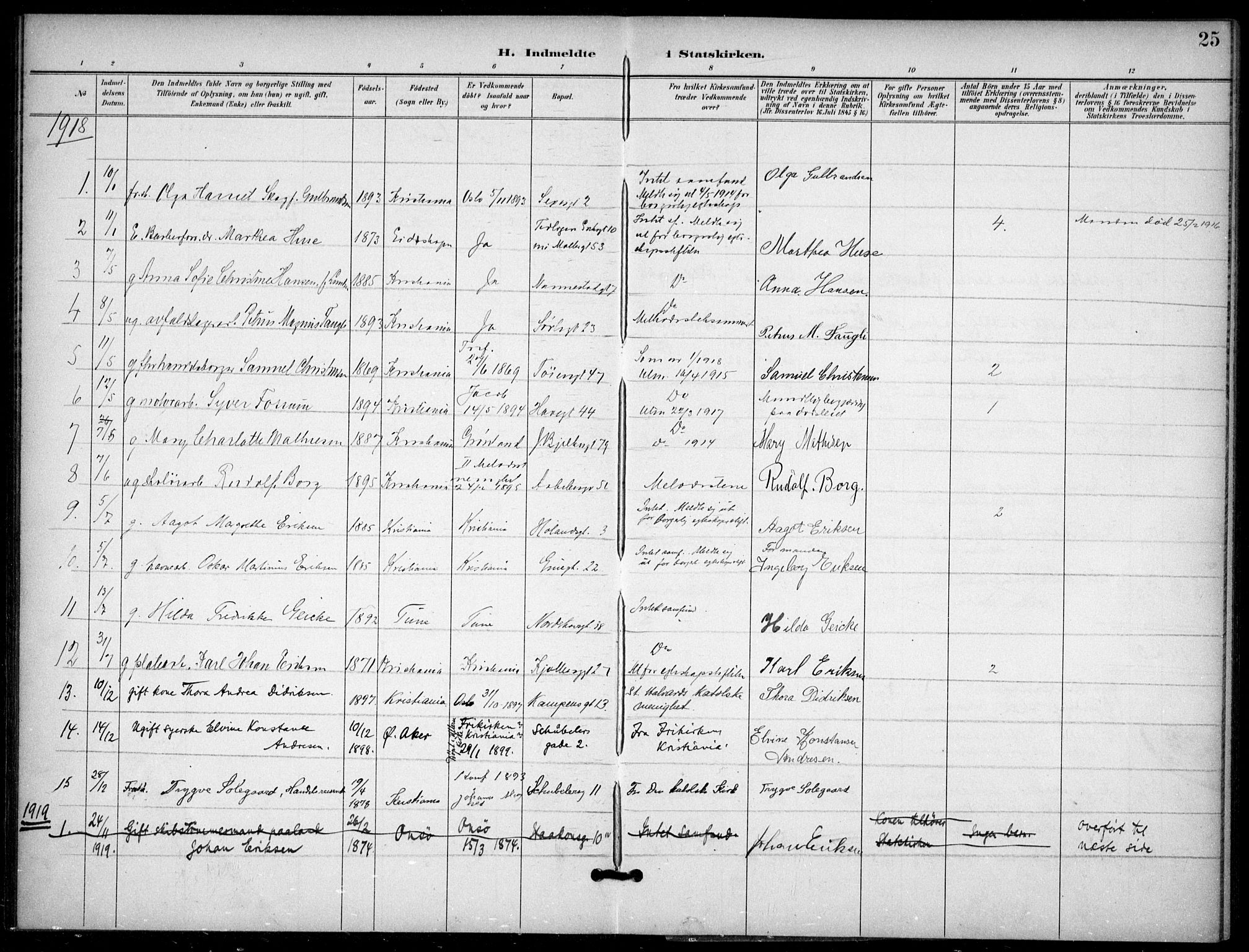 Kampen prestekontor Kirkebøker, AV/SAO-A-10853/F/Fb/L0003: Ministerialbok nr. II 3, 1896-1936, s. 25