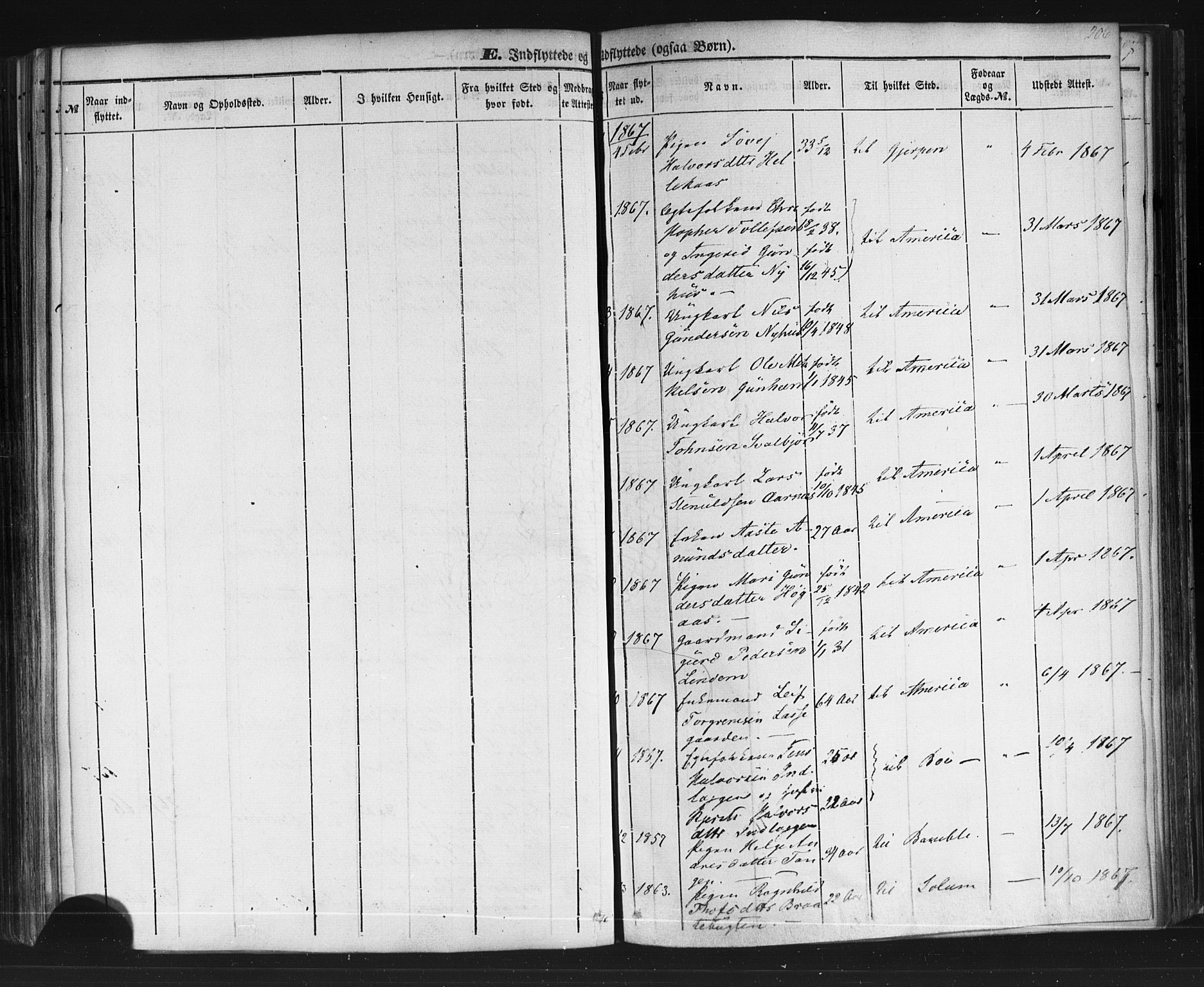Sauherad kirkebøker, AV/SAKO-A-298/F/Fb/L0001: Ministerialbok nr. II 1, 1851-1877, s. 206