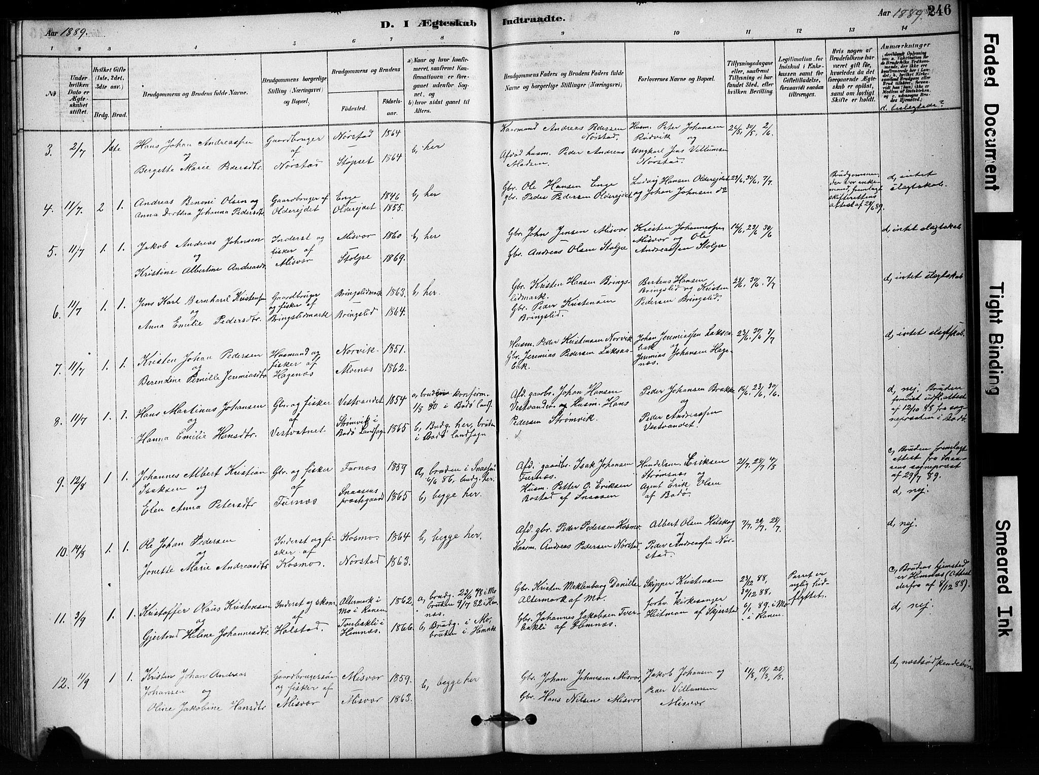 Ministerialprotokoller, klokkerbøker og fødselsregistre - Nordland, SAT/A-1459/852/L0754: Klokkerbok nr. 852C05, 1878-1894, s. 246