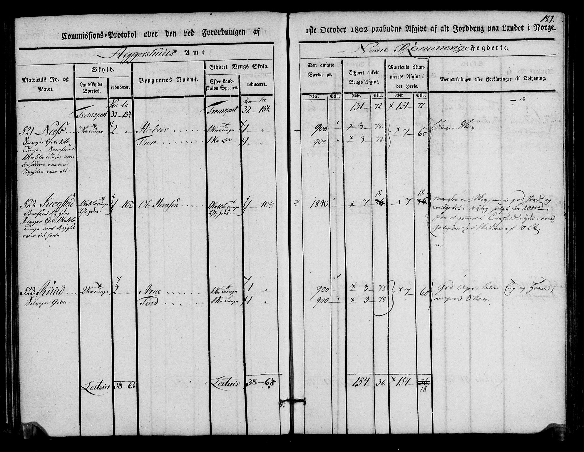 Rentekammeret inntil 1814, Realistisk ordnet avdeling, AV/RA-EA-4070/N/Ne/Nea/L0017: Nedre Romerike fogderi. Kommisjonsprotokoll, 1803, s. 183