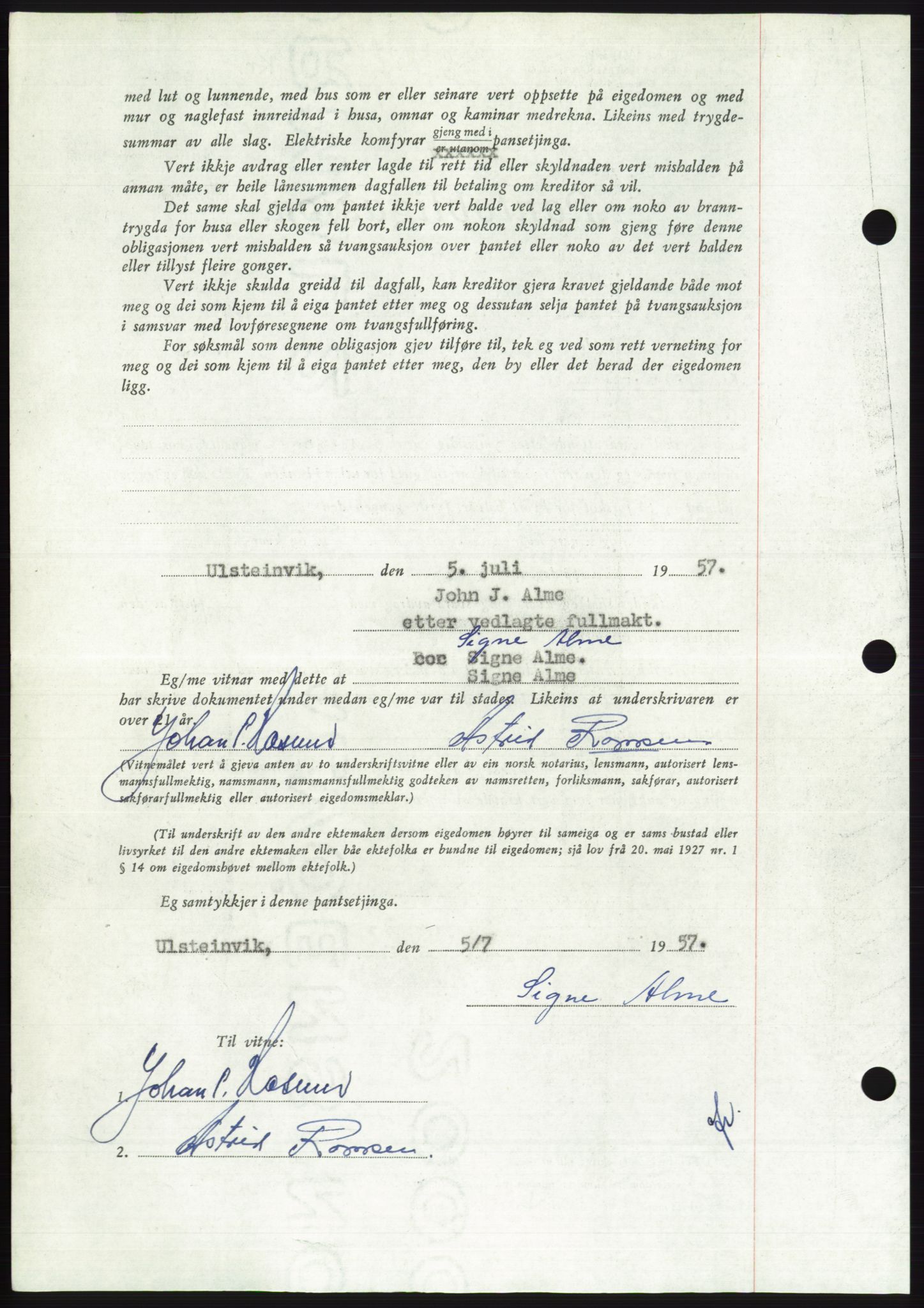 Søre Sunnmøre sorenskriveri, AV/SAT-A-4122/1/2/2C/L0130: Pantebok nr. 18B, 1957-1958, Dagboknr: 1578/1957