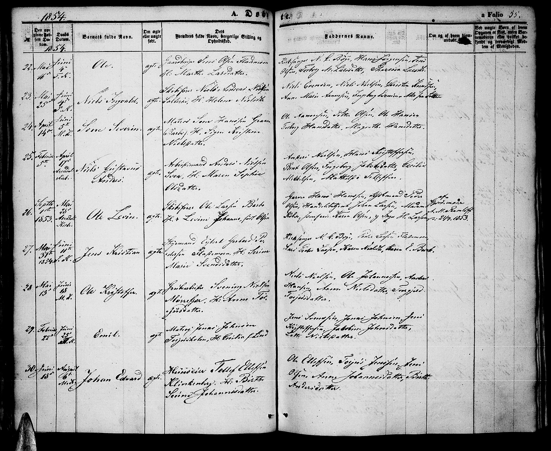 Tromøy sokneprestkontor, AV/SAK-1111-0041/F/Fa/L0005: Ministerialbok nr. A 5, 1847-1856, s. 55