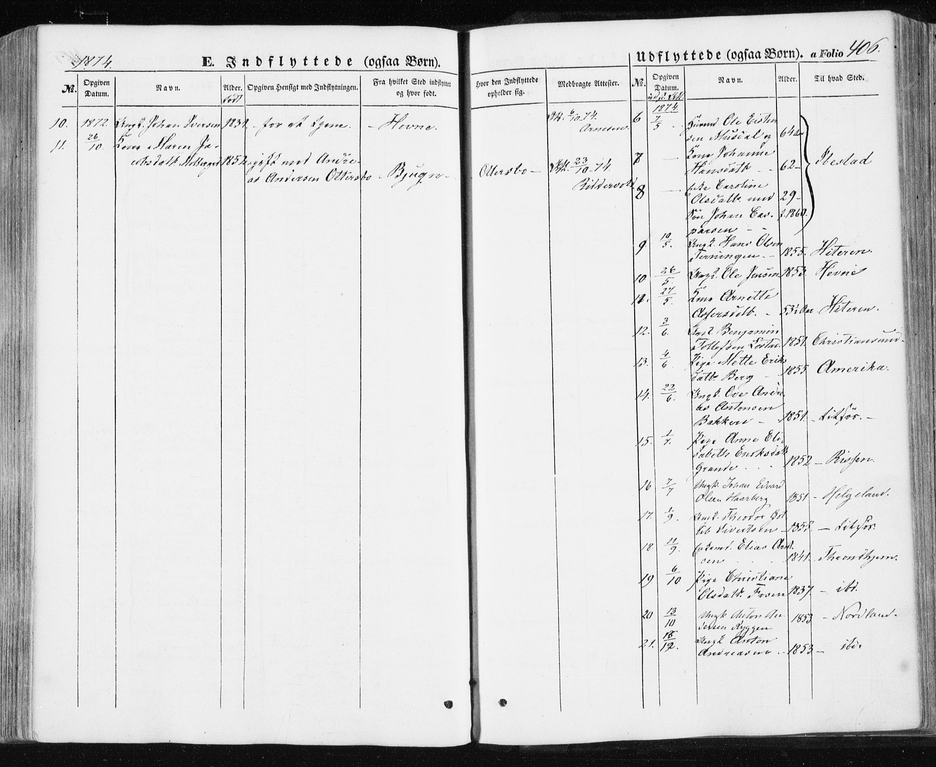 Ministerialprotokoller, klokkerbøker og fødselsregistre - Sør-Trøndelag, SAT/A-1456/659/L0737: Ministerialbok nr. 659A07, 1857-1875, s. 406