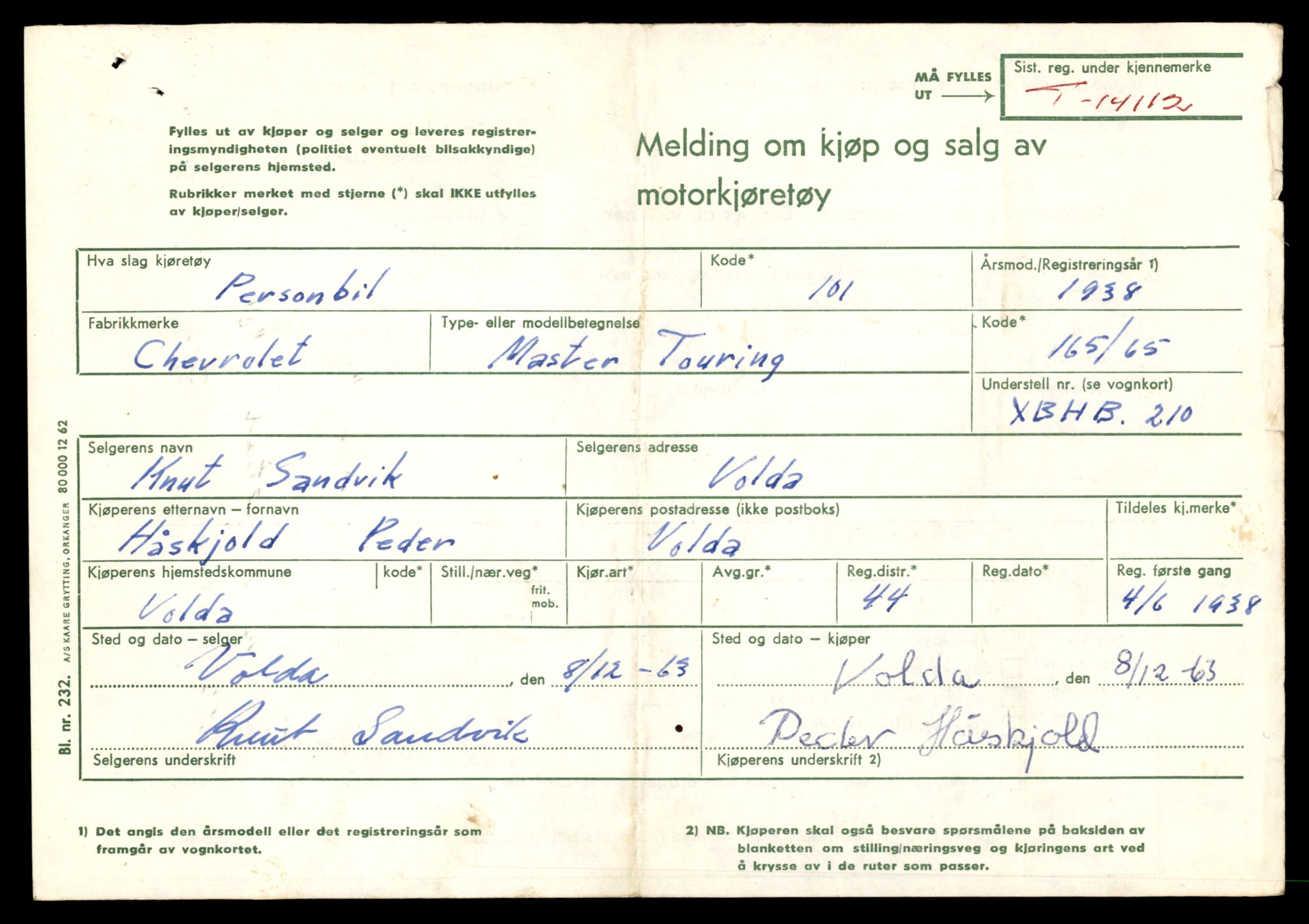 Møre og Romsdal vegkontor - Ålesund trafikkstasjon, AV/SAT-A-4099/F/Fe/L0043: Registreringskort for kjøretøy T 14080 - T 14204, 1927-1998, s. 903