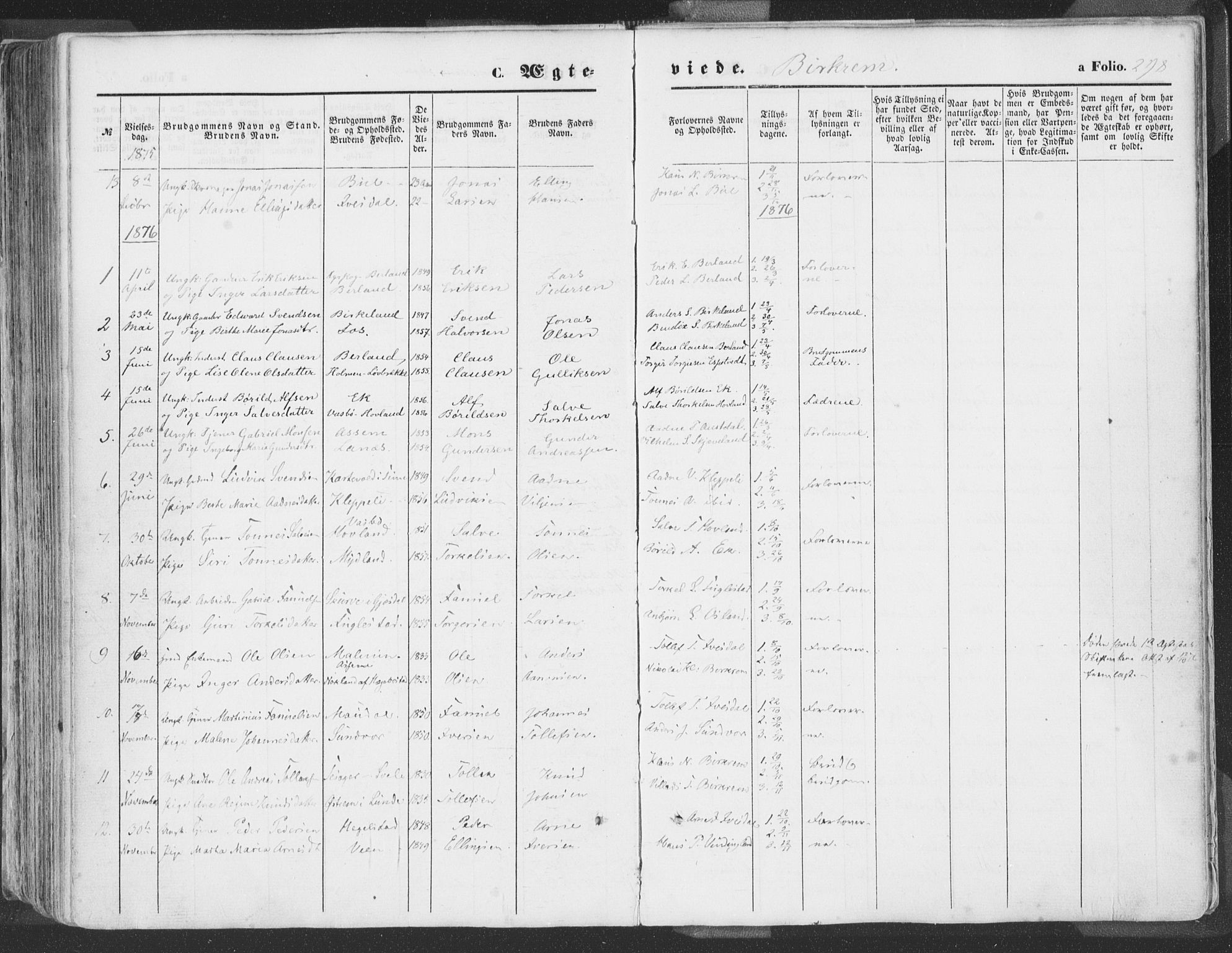 Helleland sokneprestkontor, SAST/A-101810: Ministerialbok nr. A 7.1, 1863-1886, s. 298