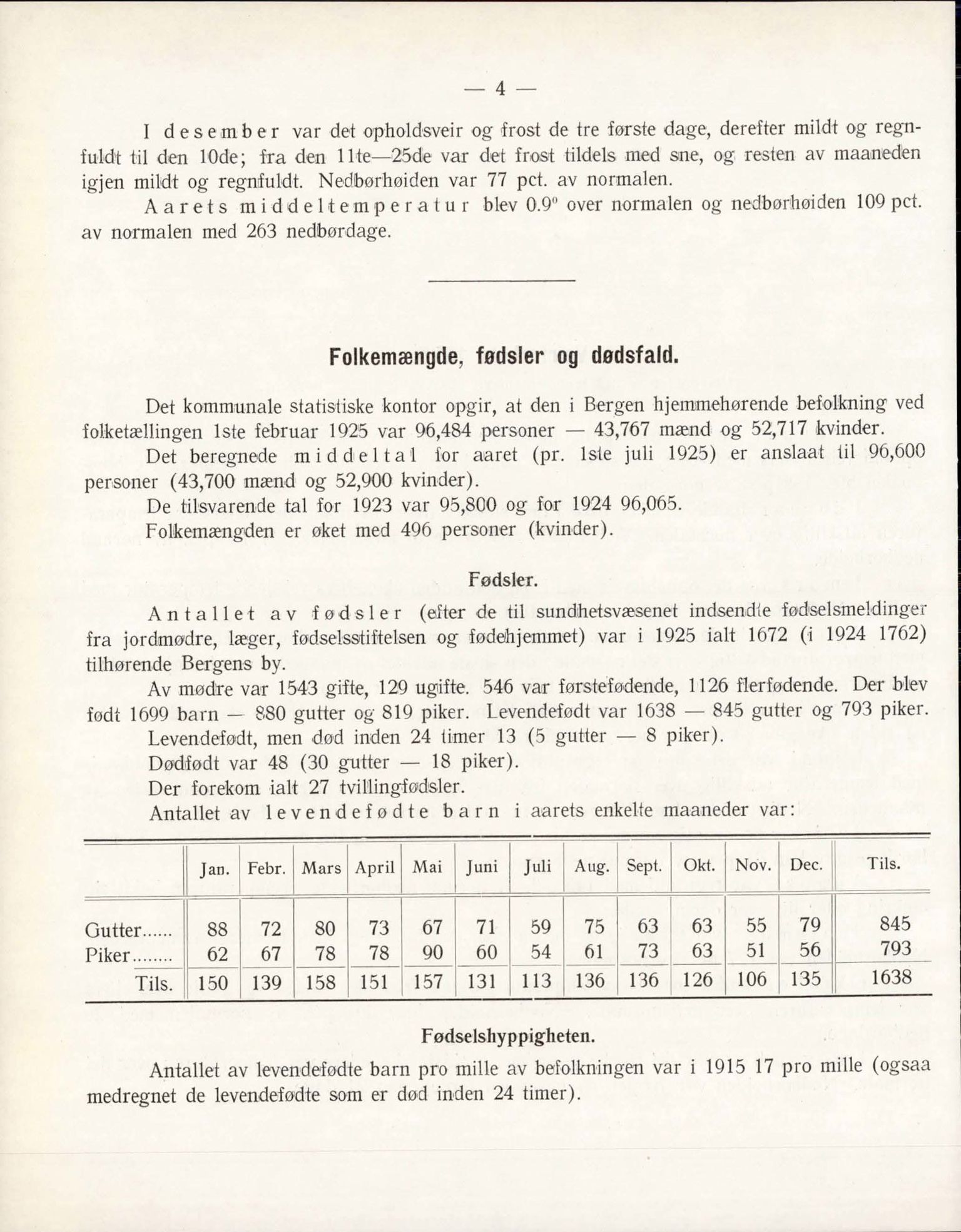 Bergen kommune, Sunnhetsvesen (Bergen helseråd), BBA/A-2617/X/Xa/L0018: Årsmelding, 1925