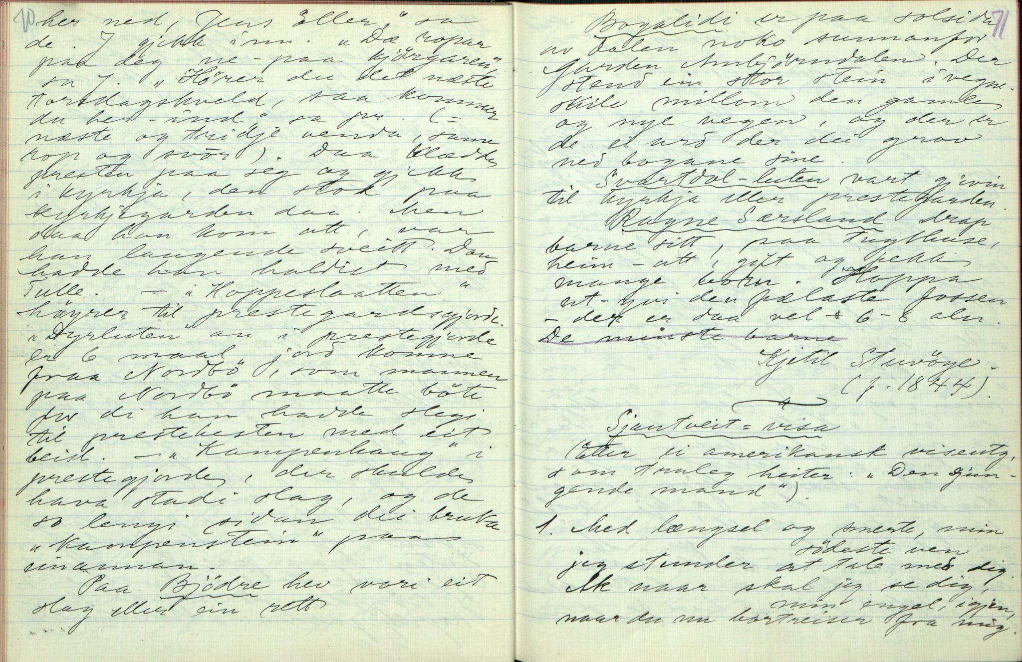 Rikard Berge, TEMU/TGM-A-1003/F/L0003/0035: 061-100 Innholdslister / 93 Hjartdal, 1910, s. 70-71