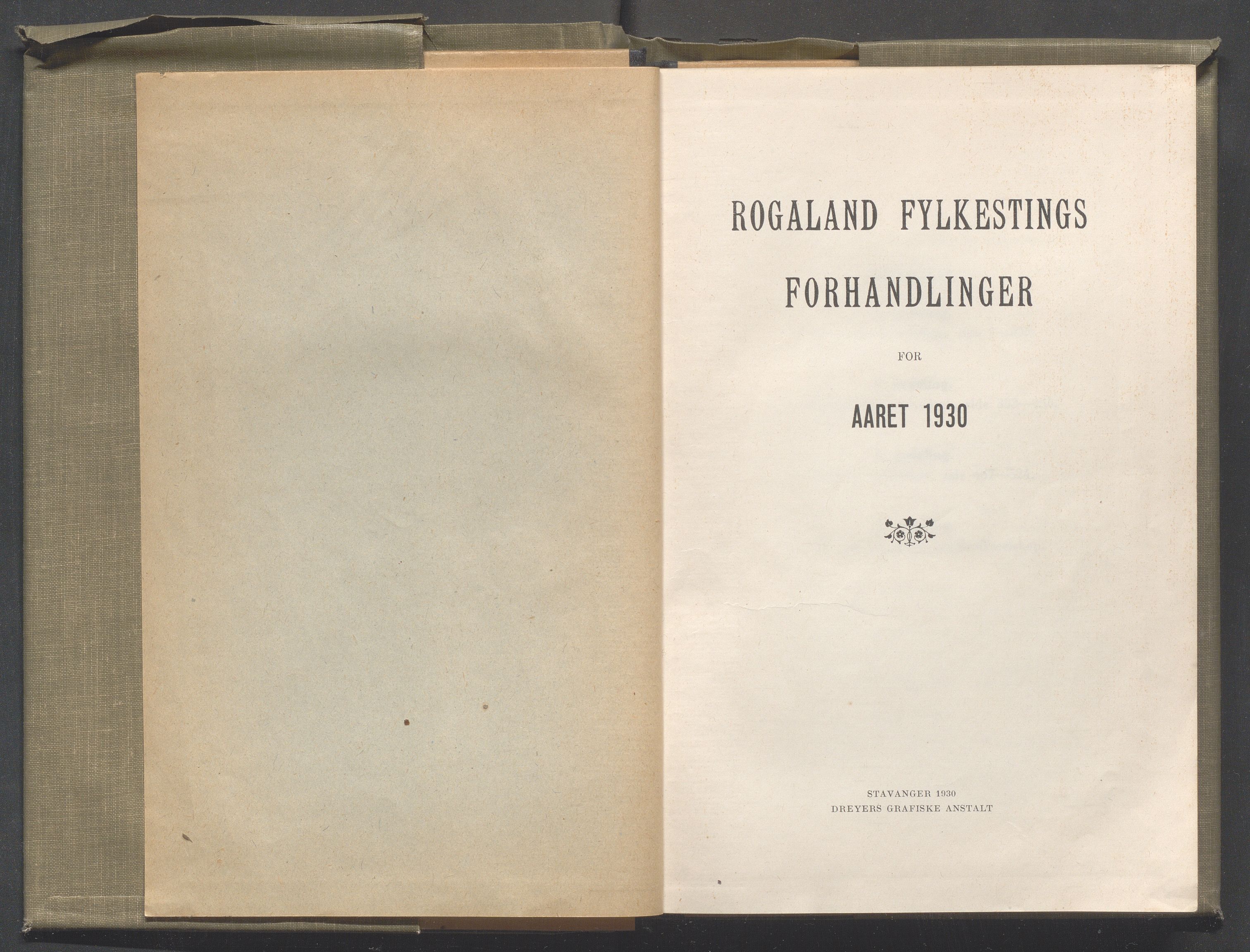 Rogaland fylkeskommune - Fylkesrådmannen , IKAR/A-900/A/Aa/Aaa/L0049: Møtebok , 1930