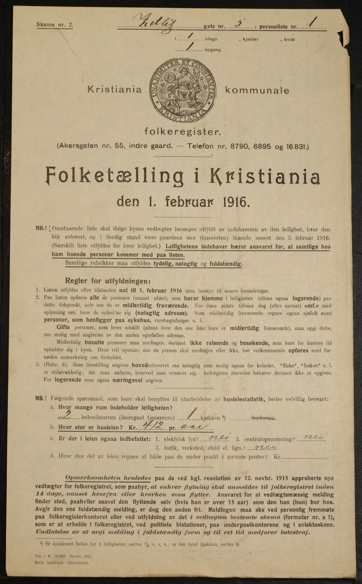 OBA, Kommunal folketelling 1.2.1916 for Kristiania, 1916, s. 132372