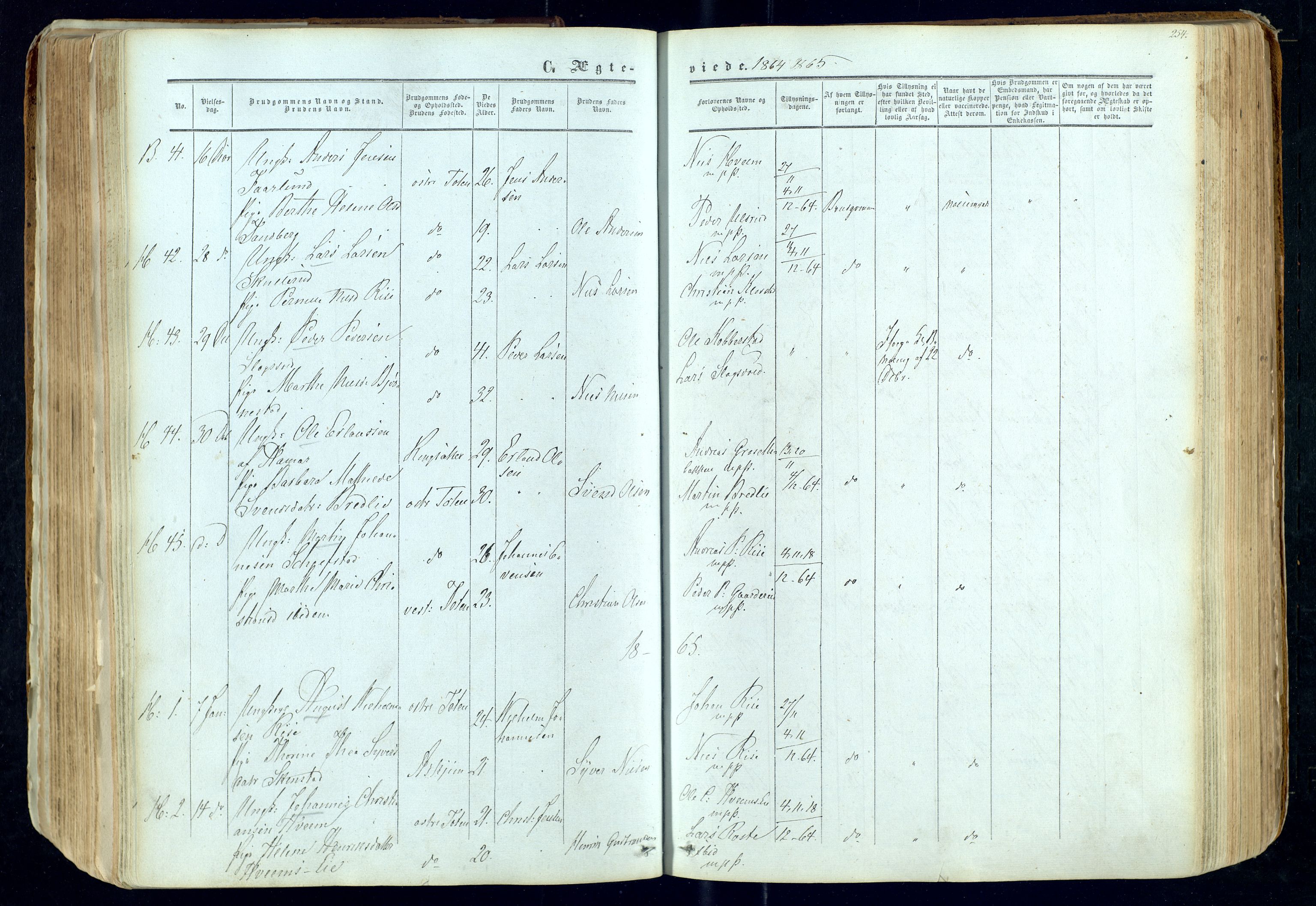 Østre Toten prestekontor, AV/SAH-PREST-104/H/Ha/Haa/L0004: Ministerialbok nr. 4, 1857-1865, s. 254