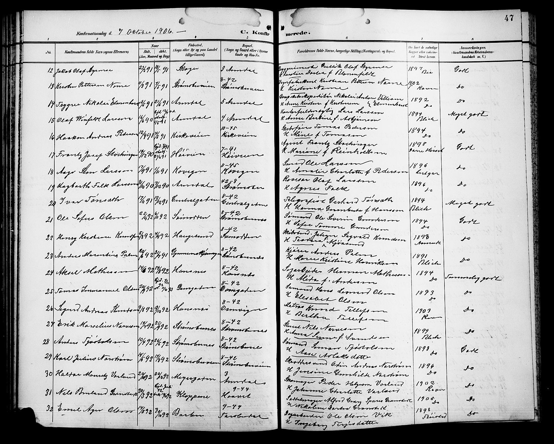 Barbu sokneprestkontor, AV/SAK-1111-0003/F/Fb/L0003: Klokkerbok nr. B 3, 1897-1911, s. 47
