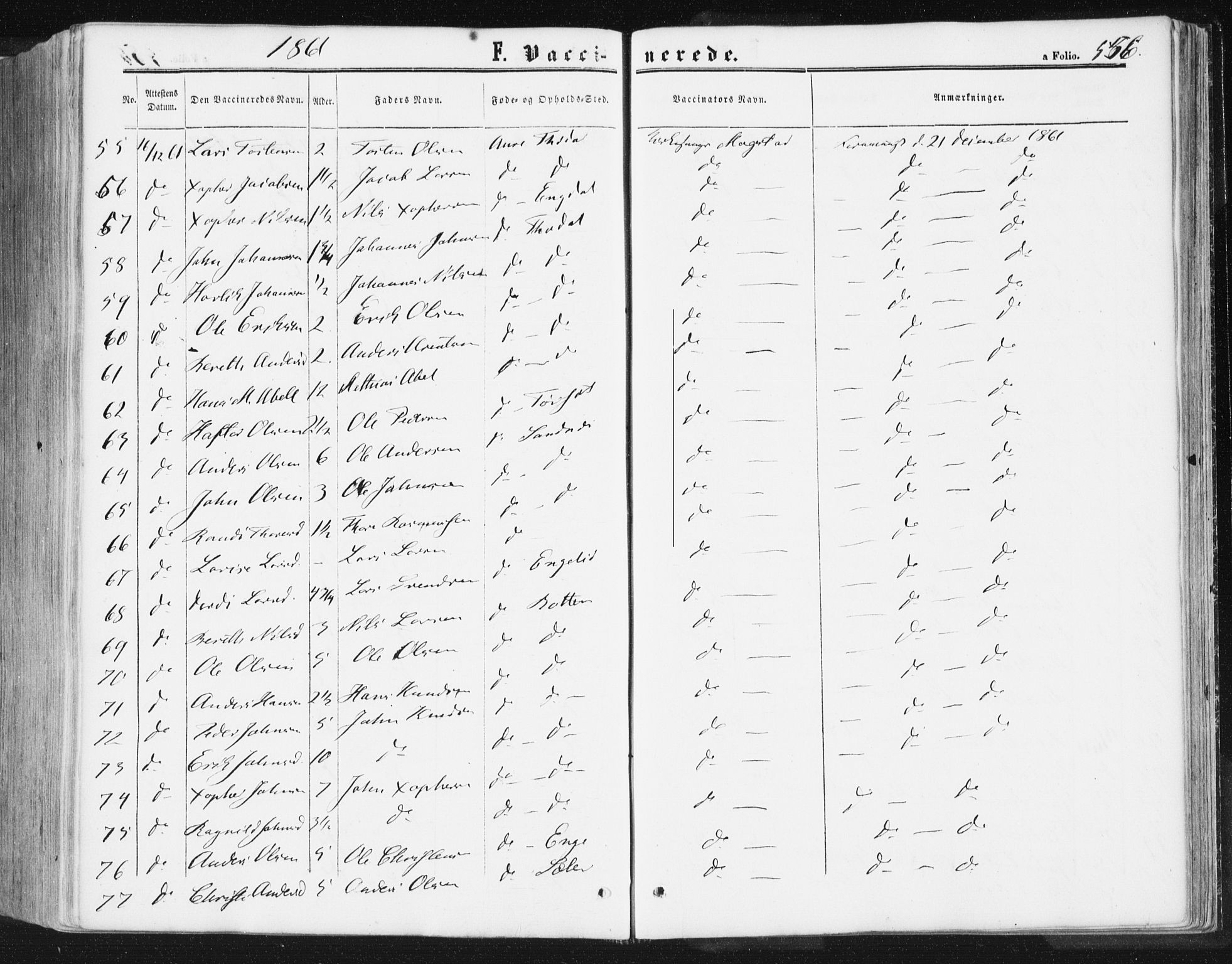 Ministerialprotokoller, klokkerbøker og fødselsregistre - Møre og Romsdal, AV/SAT-A-1454/578/L0905: Ministerialbok nr. 578A04, 1859-1877, s. 556