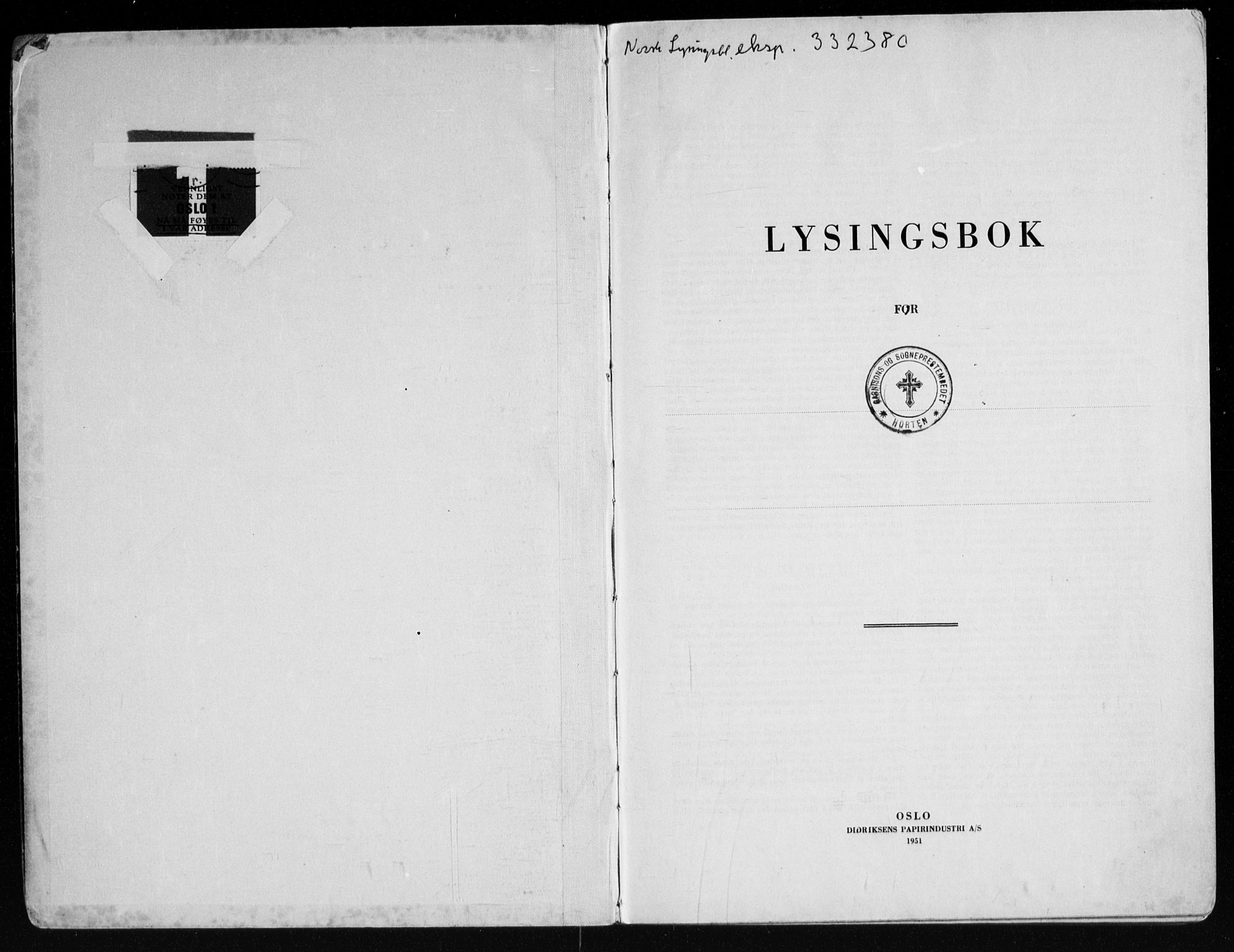 Horten kirkebøker, AV/SAKO-A-348/H/Ha/L0009: Lysningsprotokoll nr. 9, 1956-1965