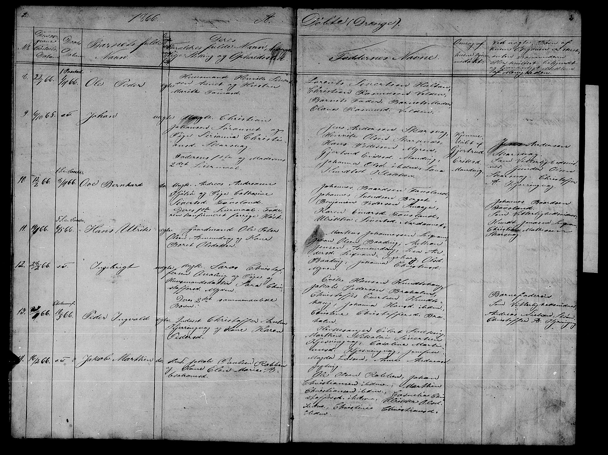 Ministerialprotokoller, klokkerbøker og fødselsregistre - Sør-Trøndelag, SAT/A-1456/634/L0539: Klokkerbok nr. 634C01, 1866-1873, s. 2