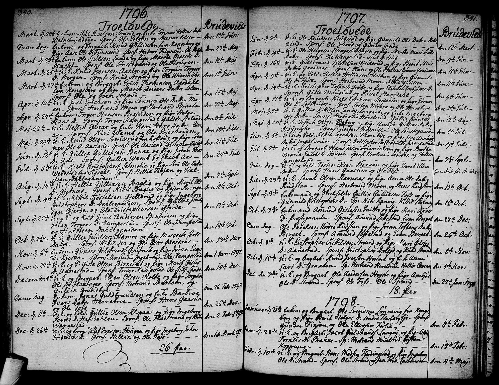Flesberg kirkebøker, SAKO/A-18/F/Fa/L0004: Ministerialbok nr. I 4, 1788-1815, s. 340-341