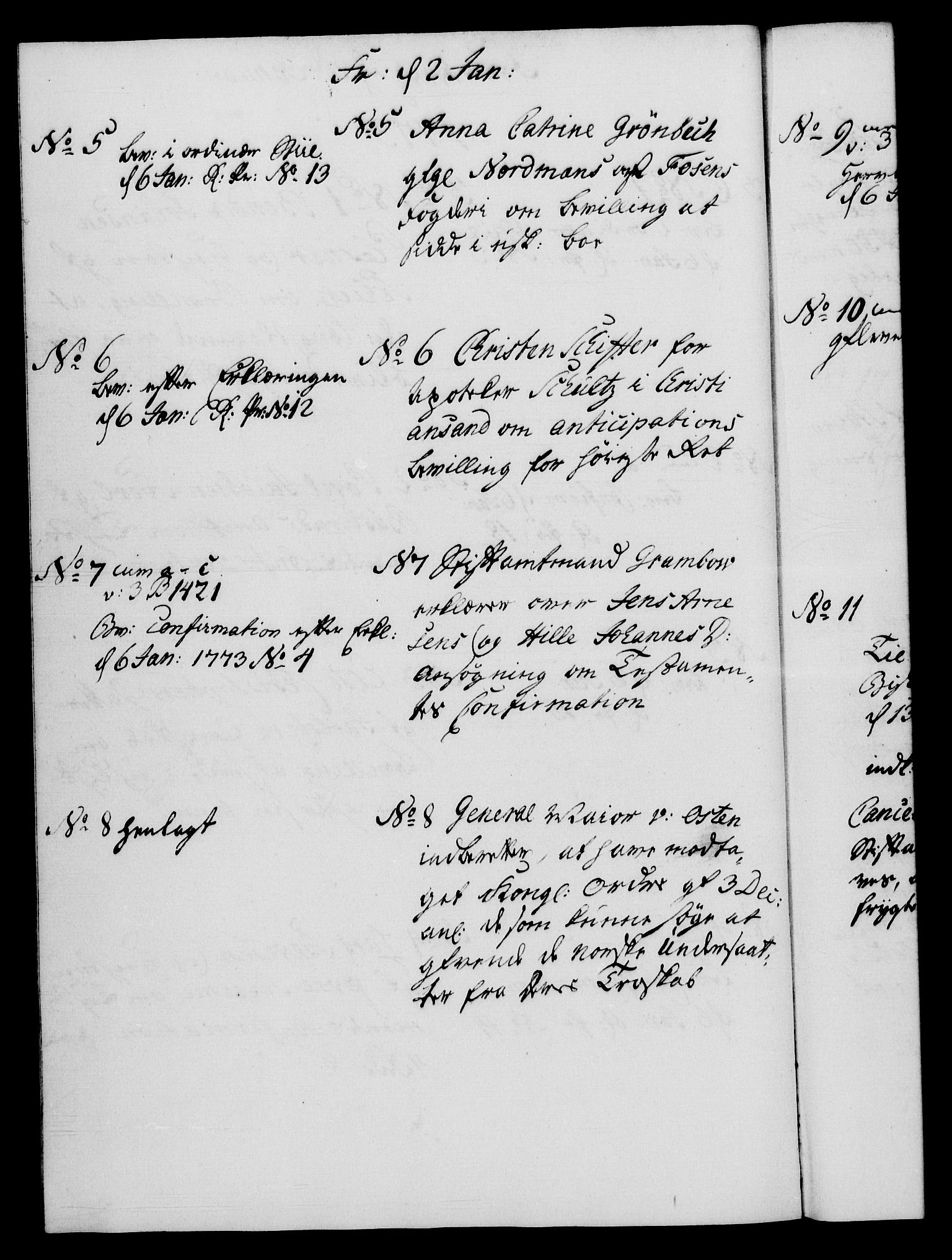 Danske Kanselli 1572-1799, AV/RA-EA-3023/I/Ia/L0003: 3. departements journal, 1773