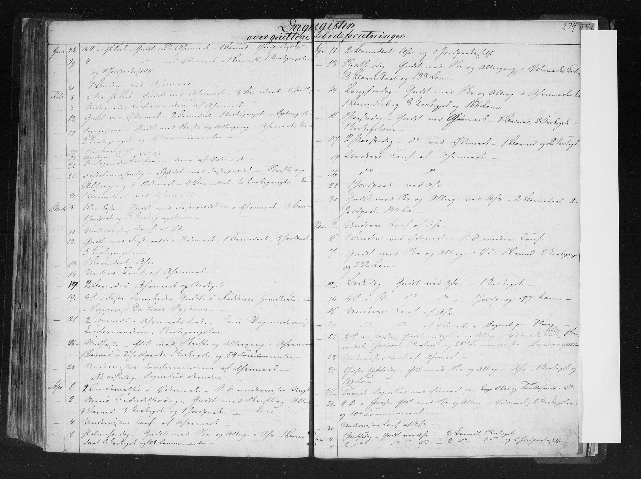 Aremark prestekontor Kirkebøker, AV/SAO-A-10899/F/Fc/L0002: Ministerialbok nr. III 2, 1834-1849, s. 274