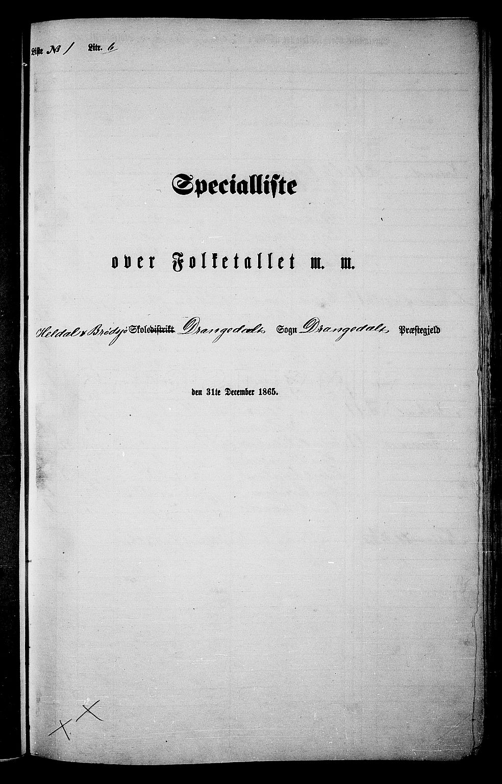 RA, Folketelling 1865 for 0817P Drangedal prestegjeld, 1865, s. 26