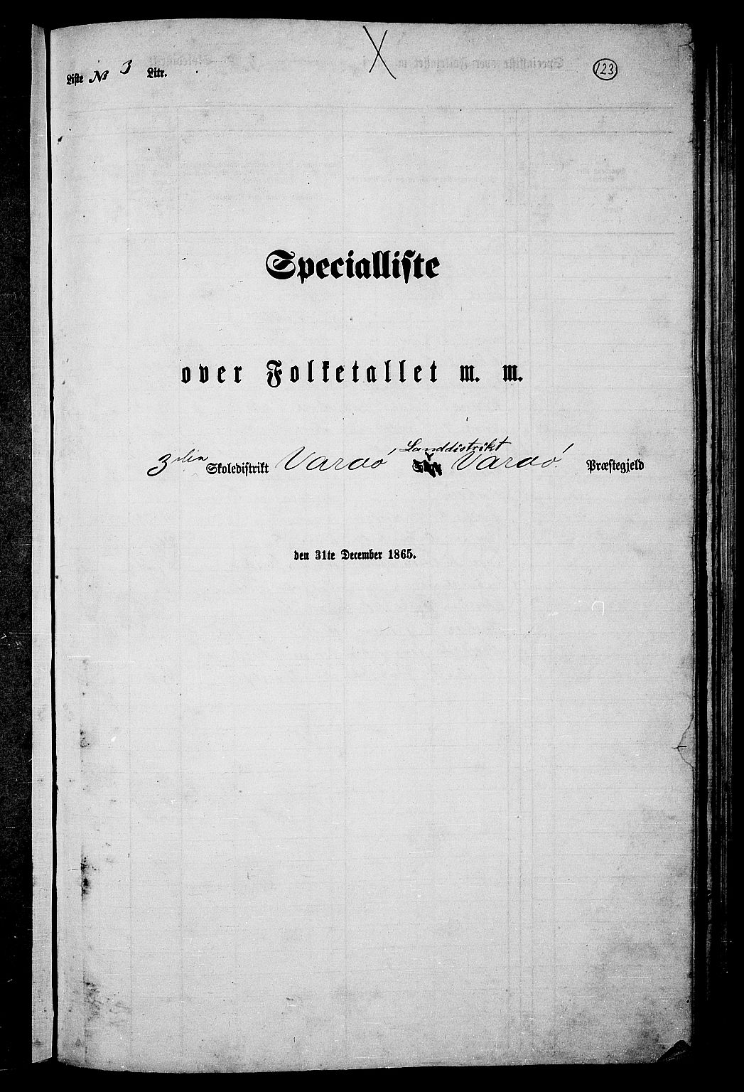 RA, Folketelling 1865 for 2028L Vardø prestegjeld, Vardø landsokn, 1865, s. 21