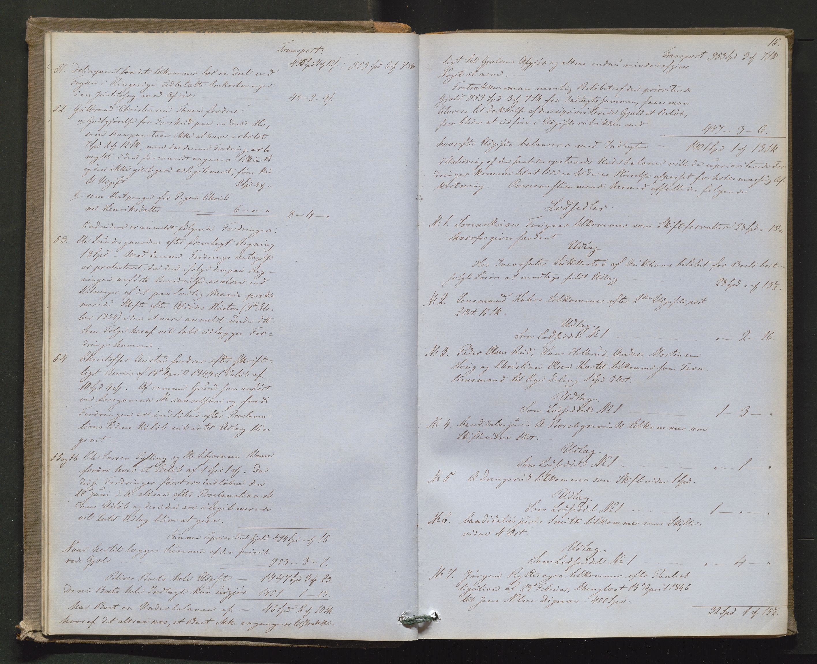 Ringerike sorenskriveri, AV/SAKO-A-105/H/Hb/Hbd/Hbda/L0004: Skifteutlodningsprotokoll, 1857-1862, s. 14b-15a