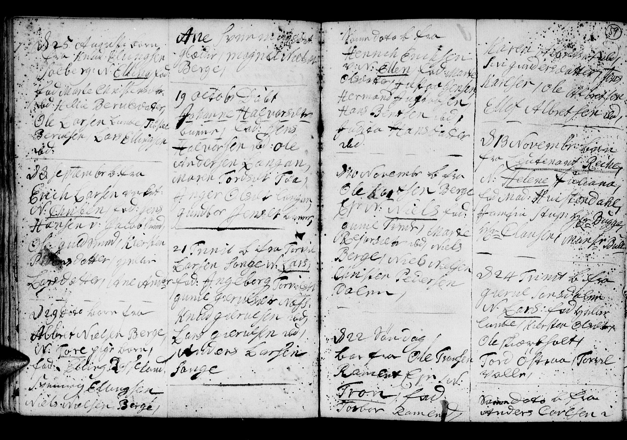 Holt sokneprestkontor, AV/SAK-1111-0021/F/Fb/L0005: Klokkerbok nr. B 5, 1746-1764, s. 59