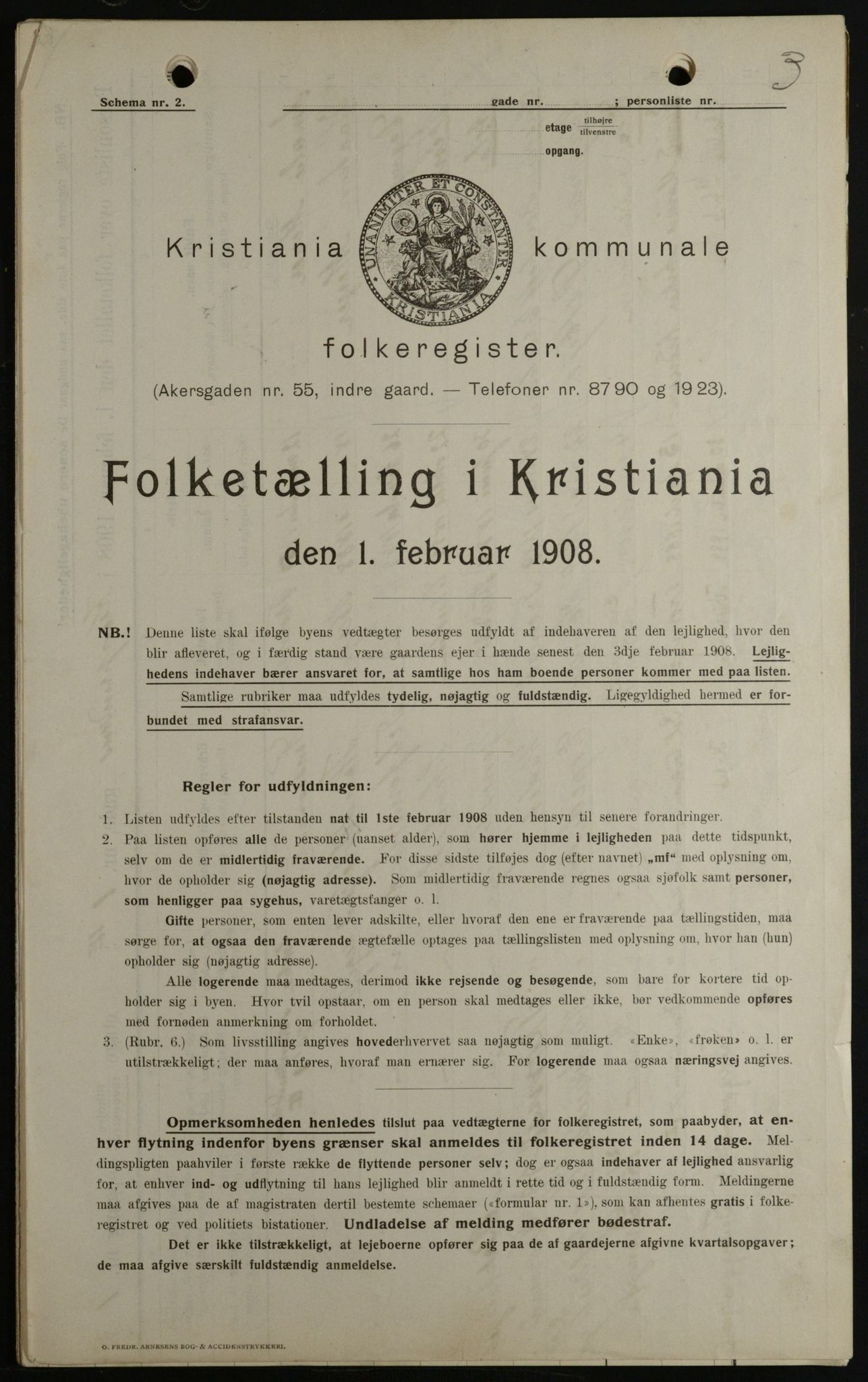 OBA, Kommunal folketelling 1.2.1908 for Kristiania kjøpstad, 1908, s. 48812