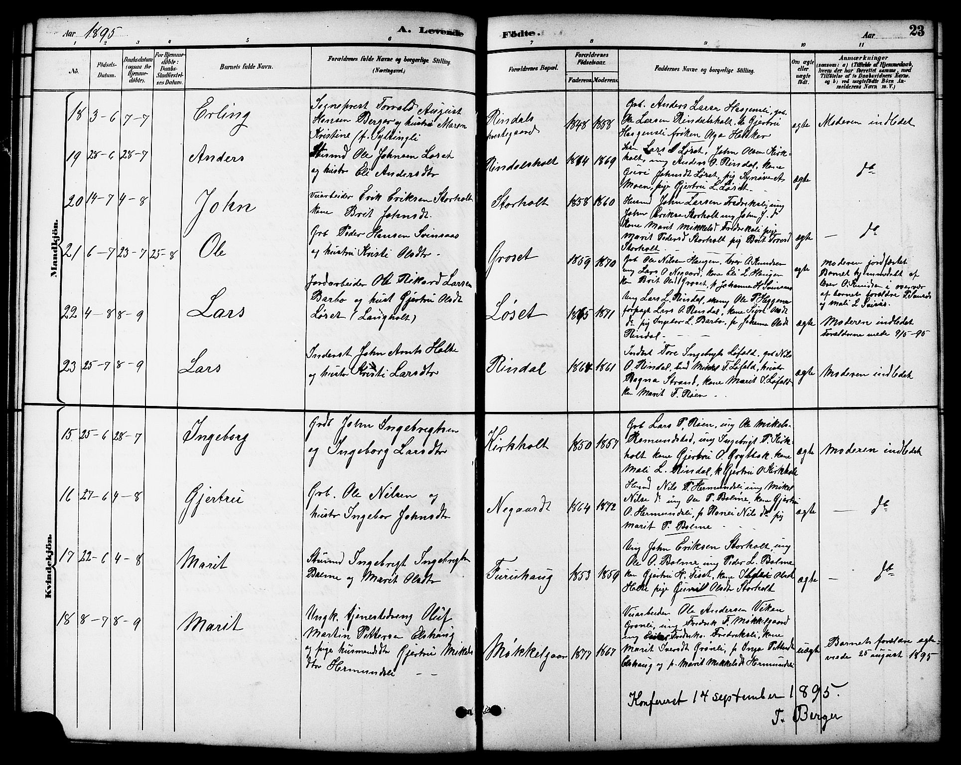 Ministerialprotokoller, klokkerbøker og fødselsregistre - Møre og Romsdal, AV/SAT-A-1454/598/L1078: Klokkerbok nr. 598C03, 1892-1909, s. 23